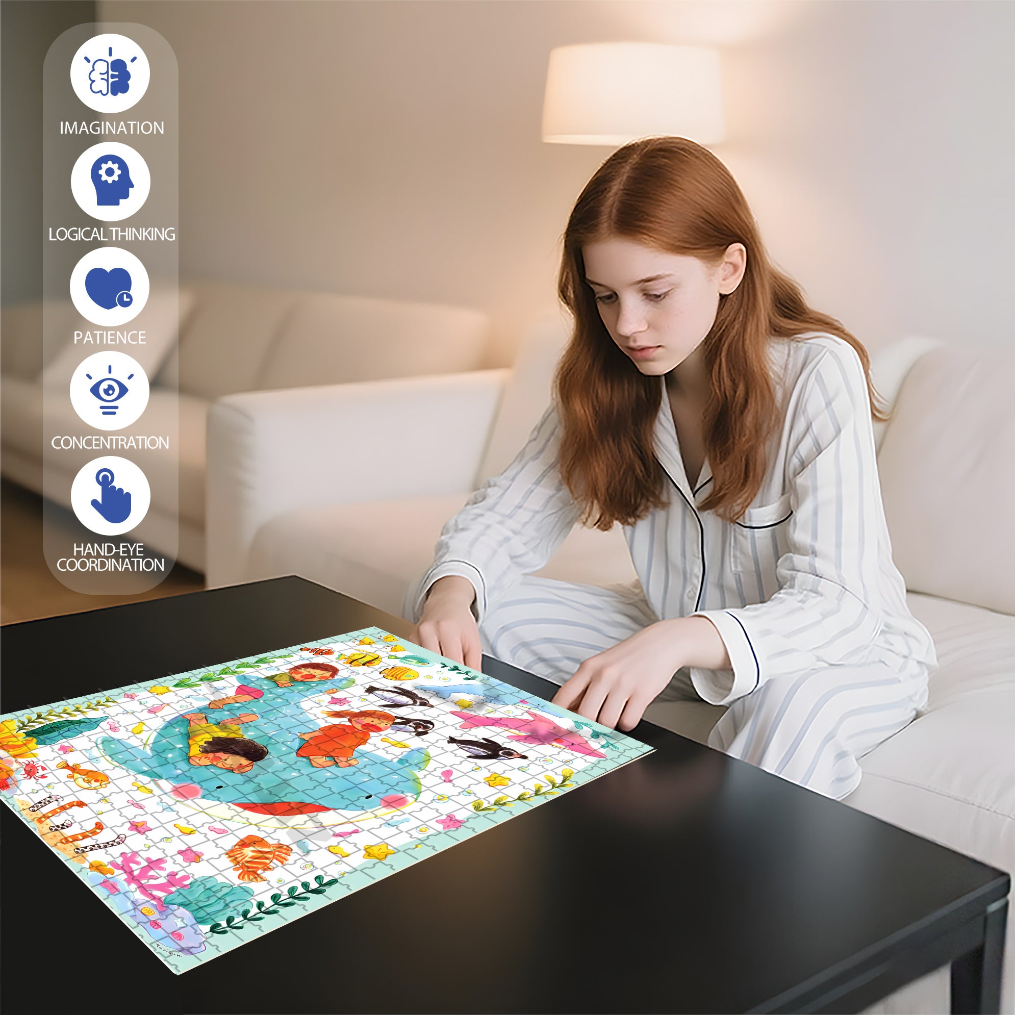 Buddies 500pcs/1000pcs Jigsaw Puzzle, Scratch-Resistant, Interactive Family Game & Brain-Boosting DIY Decor, Perfect for Halloween, Christmas & New Year Gifts, Family Puzzle Game