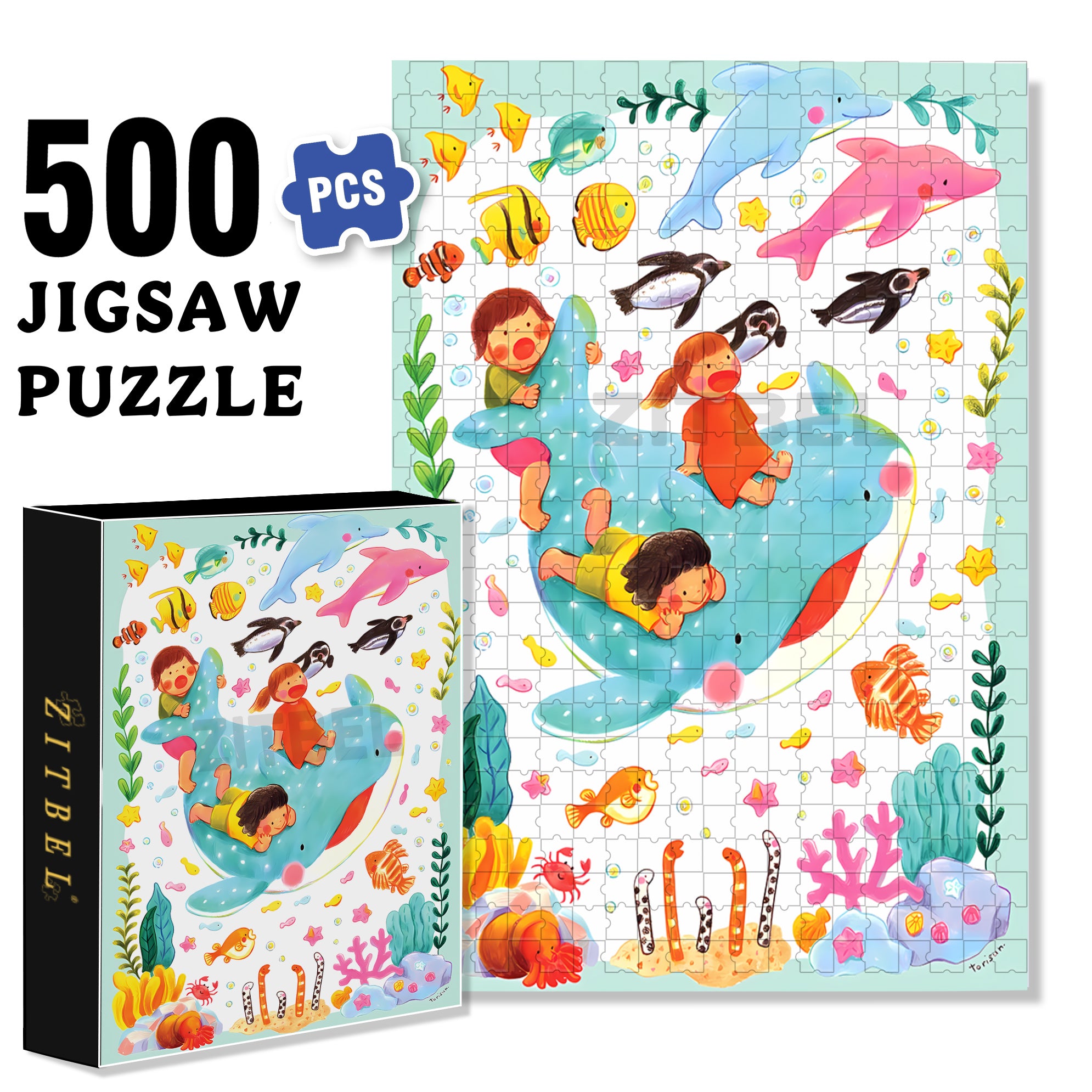 Buddies 500pcs/1000pcs Jigsaw Puzzle, Scratch-Resistant, Interactive Family Game & Brain-Boosting DIY Decor, Perfect for Halloween, Christmas & New Year Gifts, Family Puzzle Game