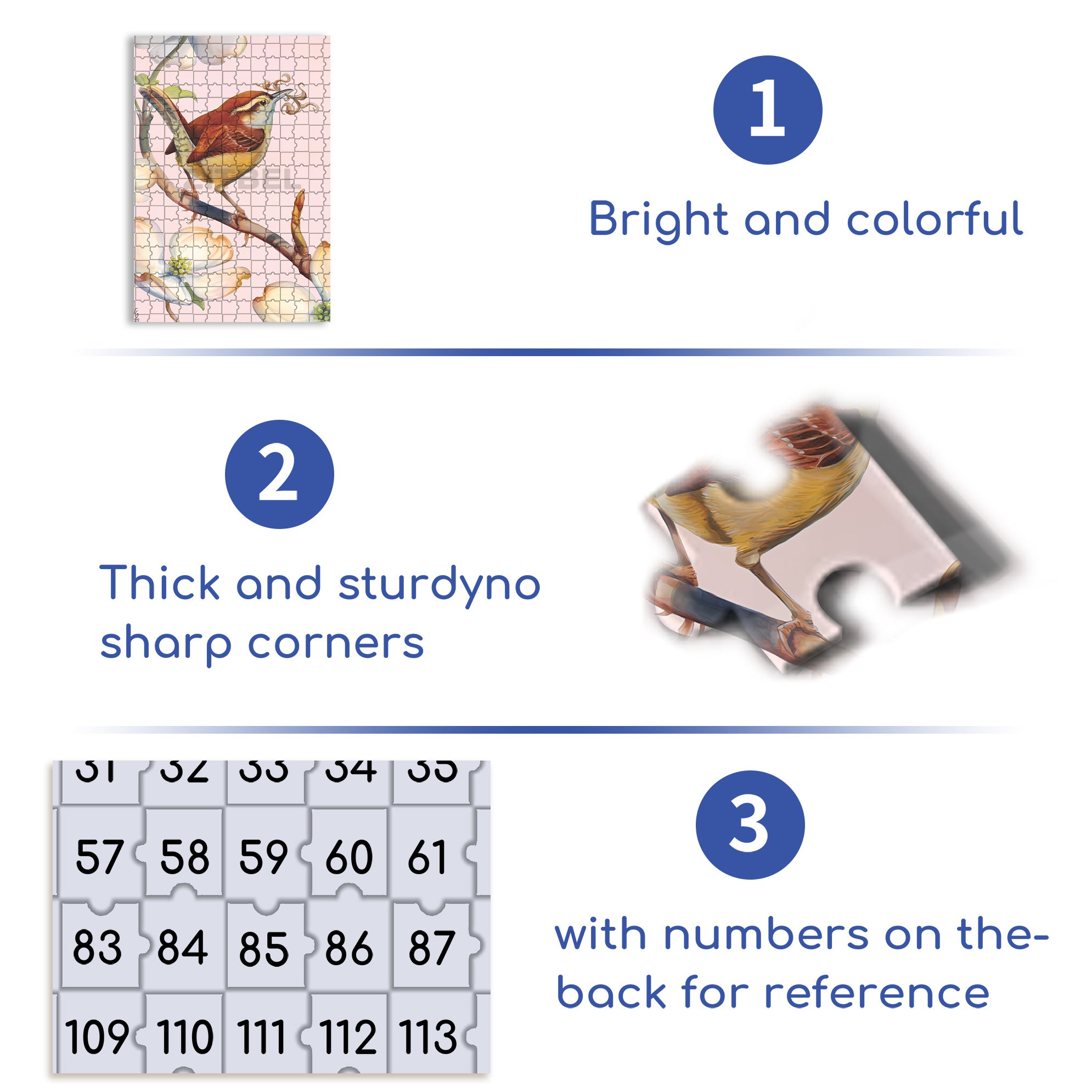 Carolina Wren Mini 500pcs/1000pcs Jigsaw Puzzle, Scratch-Resistant, Interactive Family Game & Brain-Boosting DIY Decor, Perfect for Halloween, Christmas & New Year Gifts, Family Puzzle Game