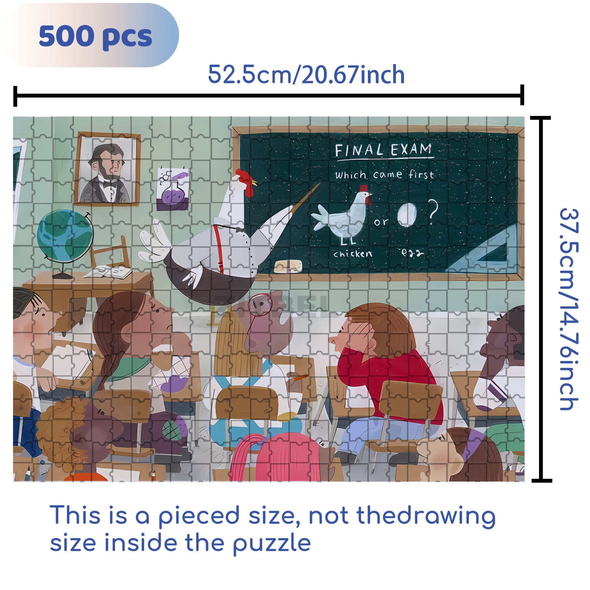 Chicken Or Egg 500pcs/1000pcs Jigsaw Puzzle, Scratch-Resistant, Interactive Family Game & Brain-Boosting DIY Decor, Perfect for Halloween, Christmas & New Year Gifts, Family Puzzle Game