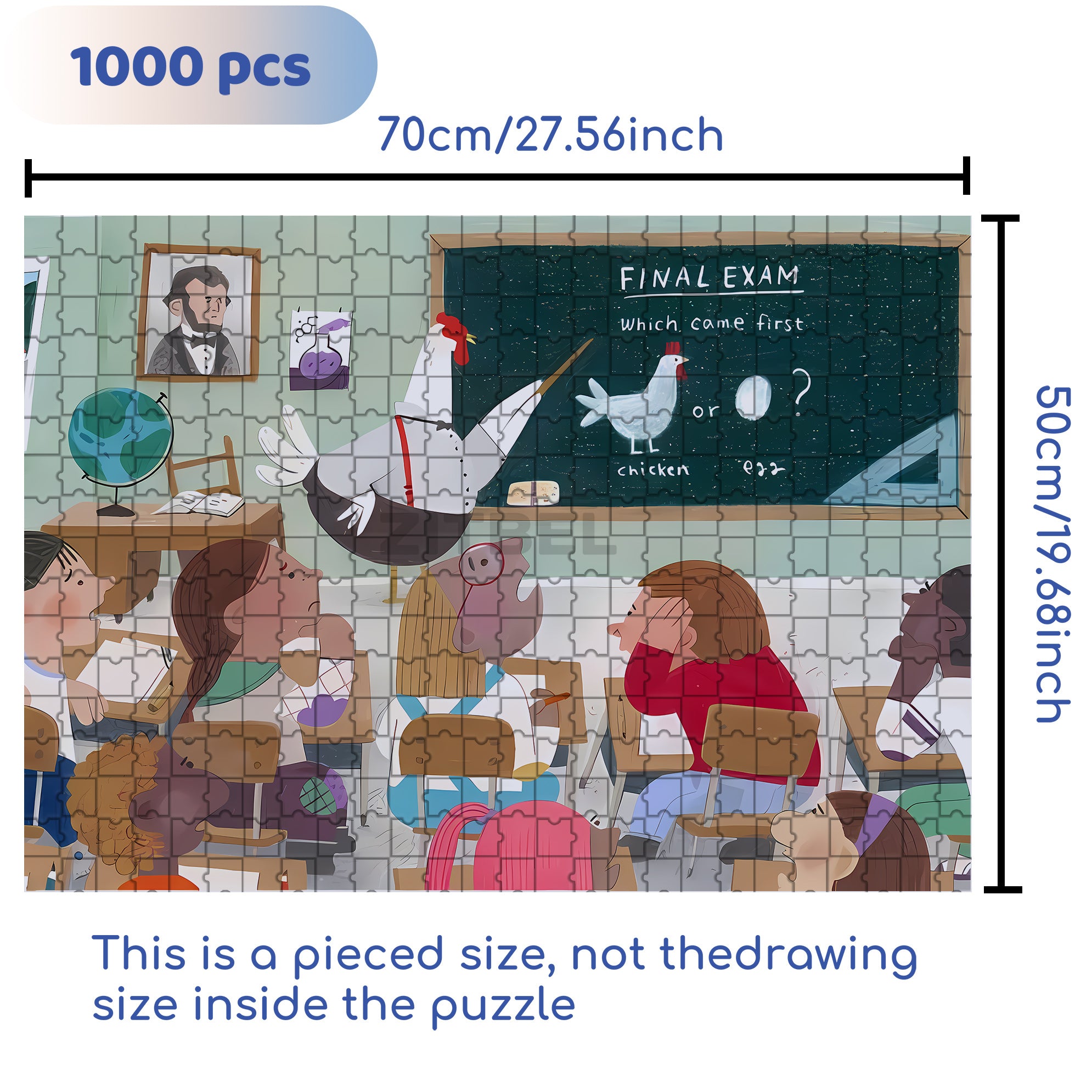 Chicken Or Egg 500pcs/1000pcs Jigsaw Puzzle, Scratch-Resistant, Interactive Family Game & Brain-Boosting DIY Decor, Perfect for Halloween, Christmas & New Year Gifts, Family Puzzle Game