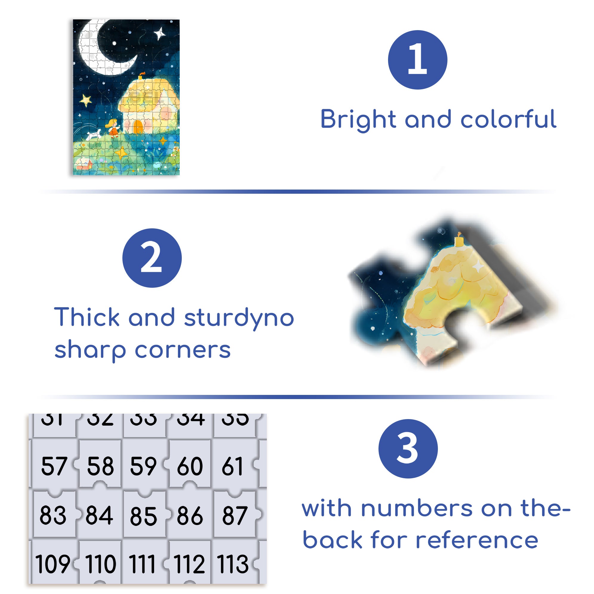 Crescent Moon 500pcs/1000pcs Jigsaw Puzzle, Scratch-Resistant, Interactive Family Game & Brain-Boosting DIY Decor, Perfect for Halloween, Christmas & New Year Gifts, Family Puzzle Game