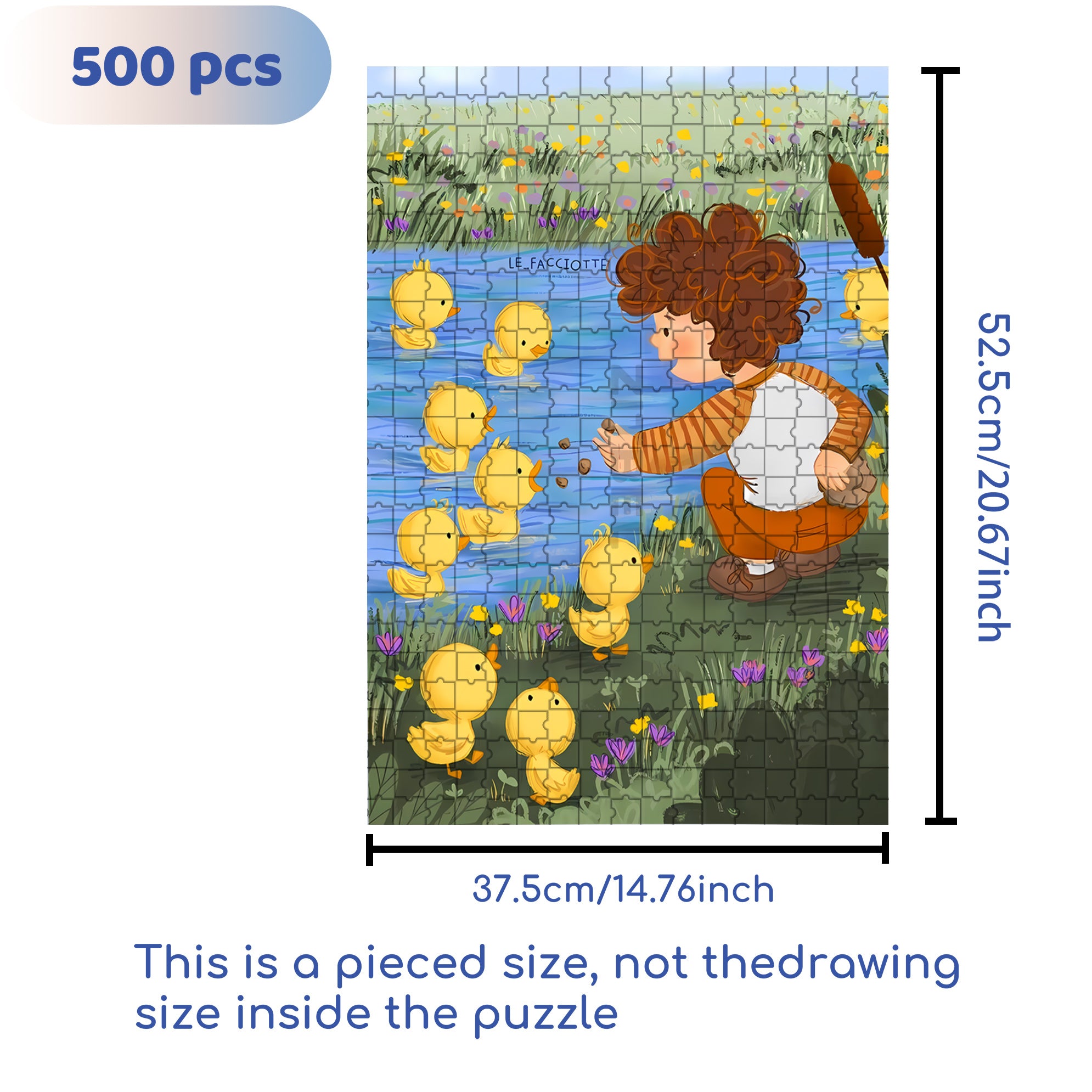Feeding the Ducks 500pcs/1000pcs Jigsaw Puzzle, Scratch-Resistant, Interactive Family Game & Brain-Boosting DIY Decor, Perfect for Halloween, Christmas & New Year Gifts, Family Puzzle Game