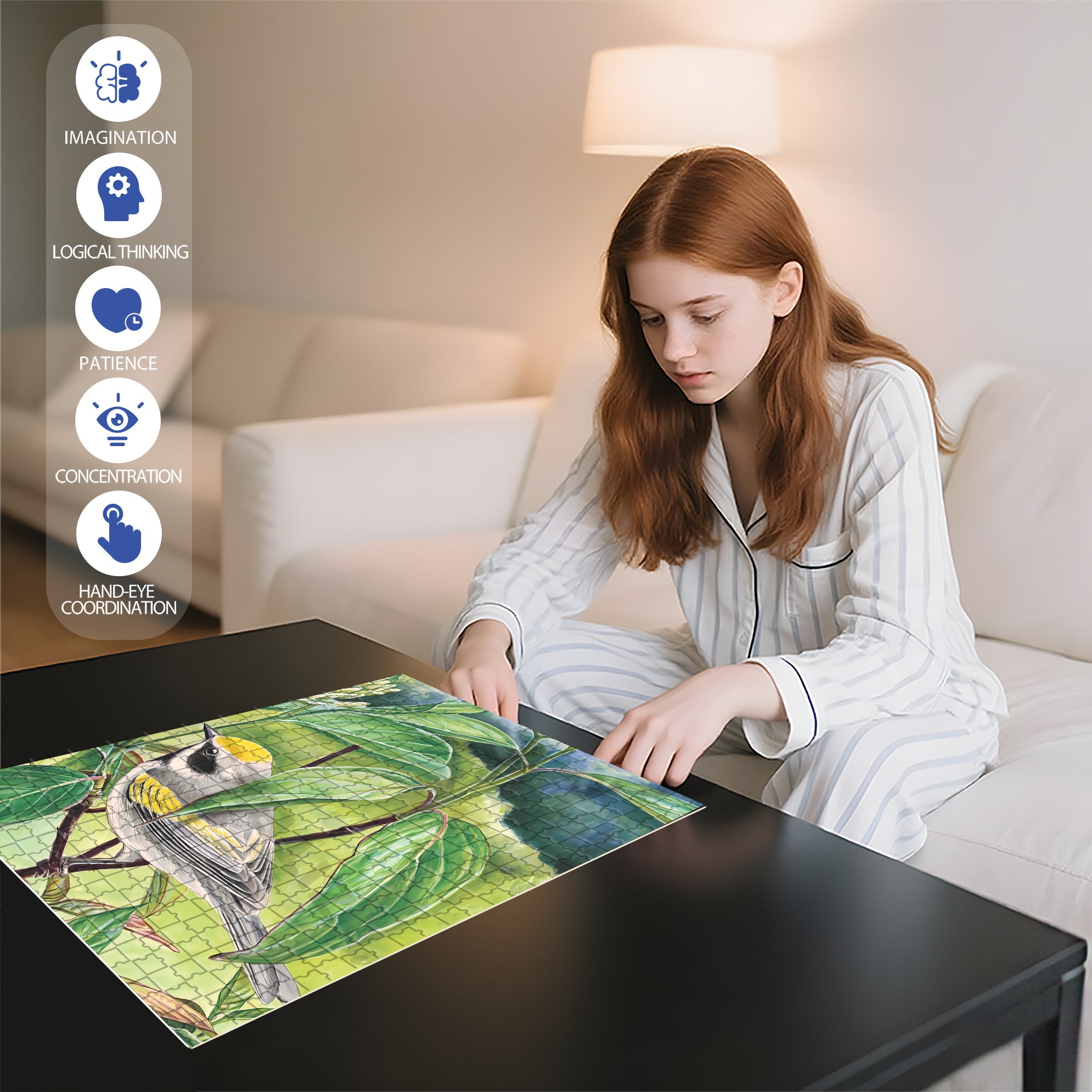 Golden-winged Warbler Mini 500pcs/1000pcs Jigsaw Puzzle, Scratch-Resistant, Interactive Family Game & Brain-Boosting DIY Decor, Perfect for Halloween, Christmas & New Year Gifts, Family Puzzle Game