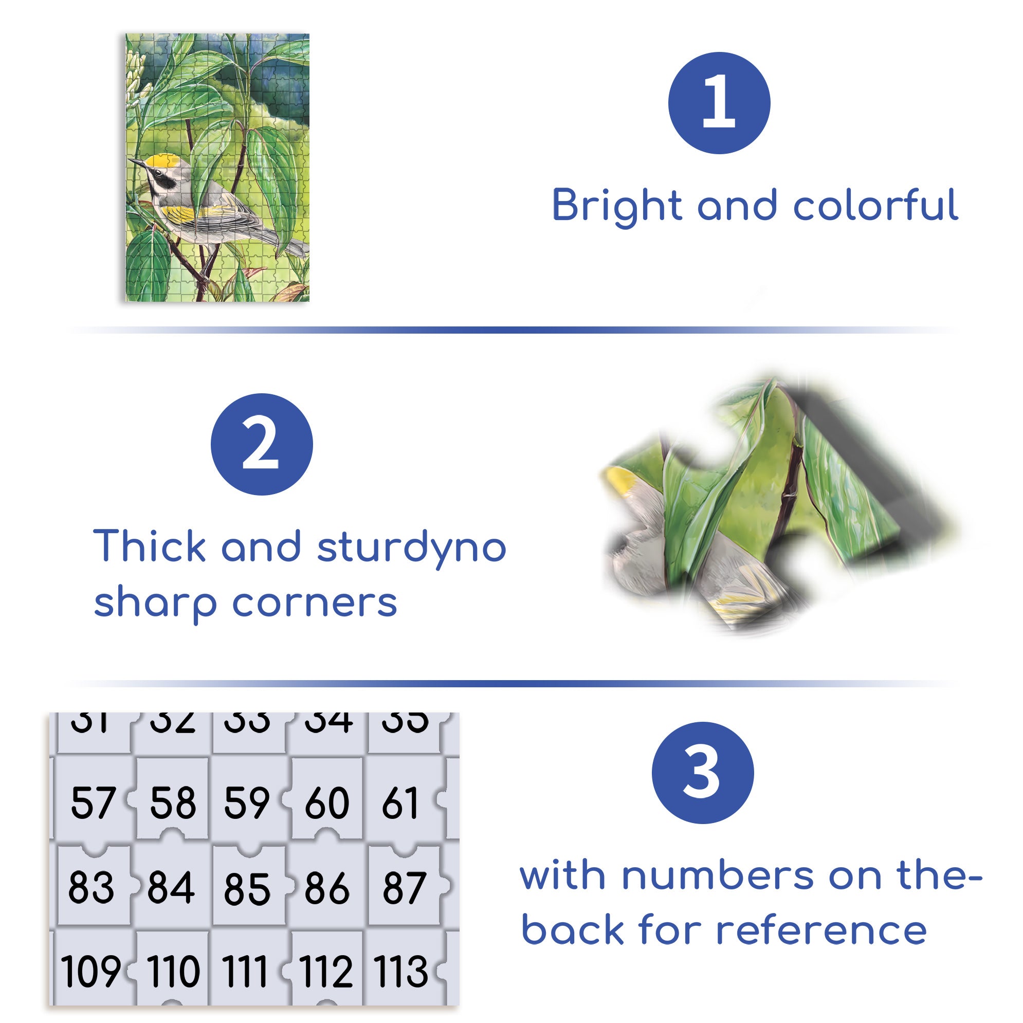 Golden-winged Warbler Mini 500pcs/1000pcs Jigsaw Puzzle, Scratch-Resistant, Interactive Family Game & Brain-Boosting DIY Decor, Perfect for Halloween, Christmas & New Year Gifts, Family Puzzle Game