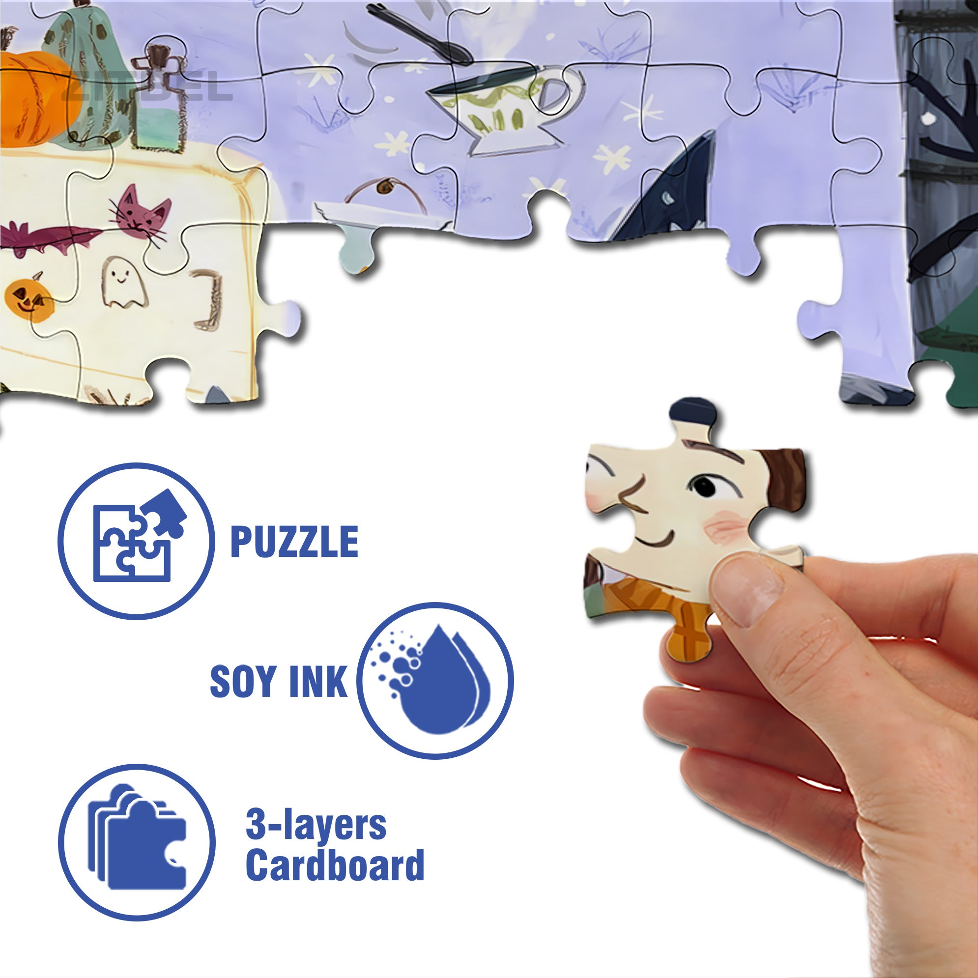 Halloween Cake 500pcs/1000pcs Jigsaw Puzzle, Scratch-Resistant, Interactive Family Game & Brain-Boosting DIY Decor, Perfect for Halloween, Christmas & New Year Gifts, Family Puzzle Game