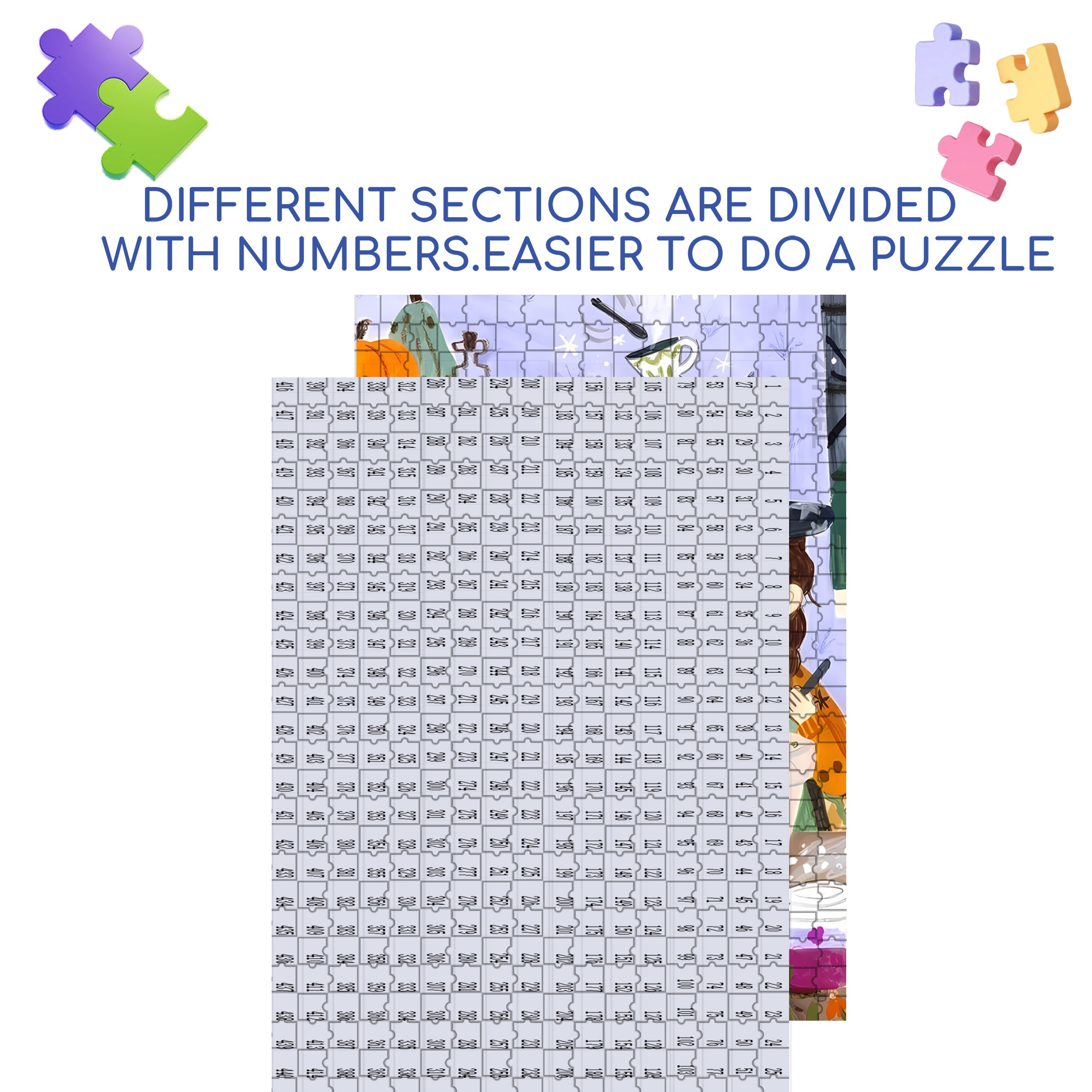 Halloween Cake 500pcs/1000pcs Jigsaw Puzzle, Scratch-Resistant, Interactive Family Game & Brain-Boosting DIY Decor, Perfect for Halloween, Christmas & New Year Gifts, Family Puzzle Game