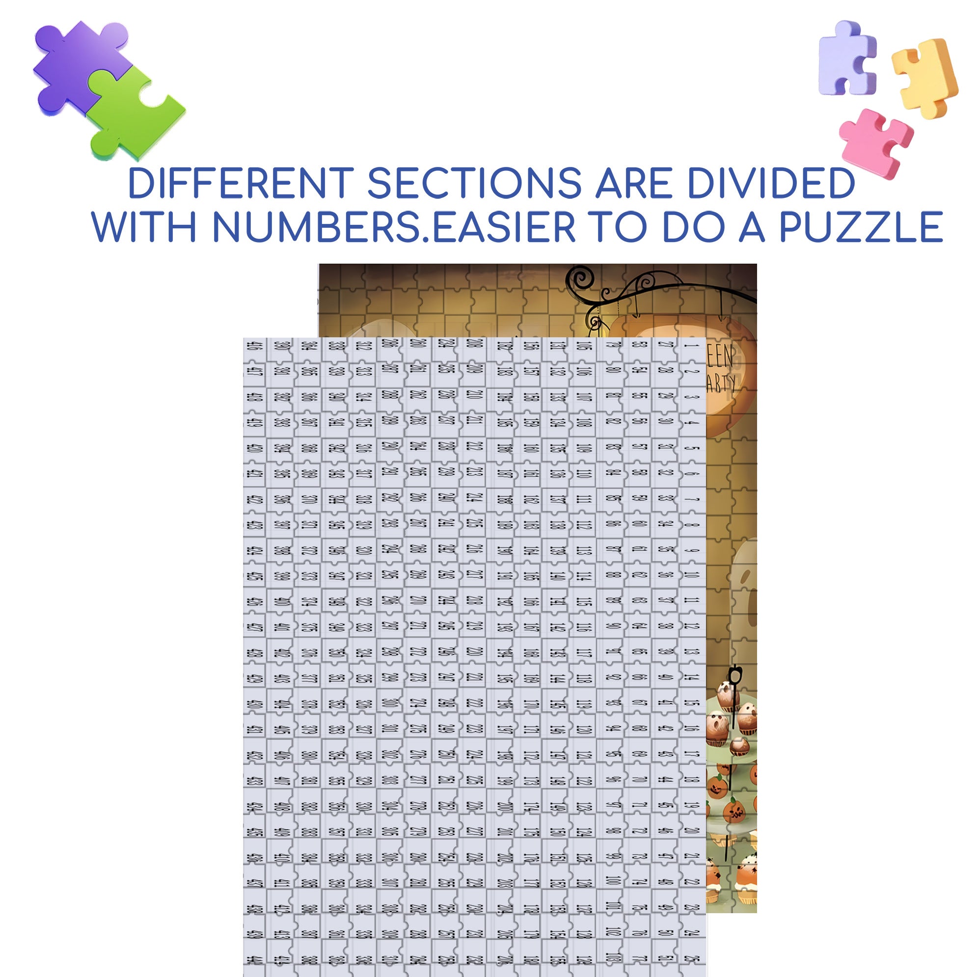 Halloween Private Party 500pcs/1000pcs Jigsaw Puzzle, Scratch-Resistant, Interactive Family Game & Brain-Boosting DIY Decor, Perfect for Halloween, Christmas & New Year Gifts, Family Puzzle Game