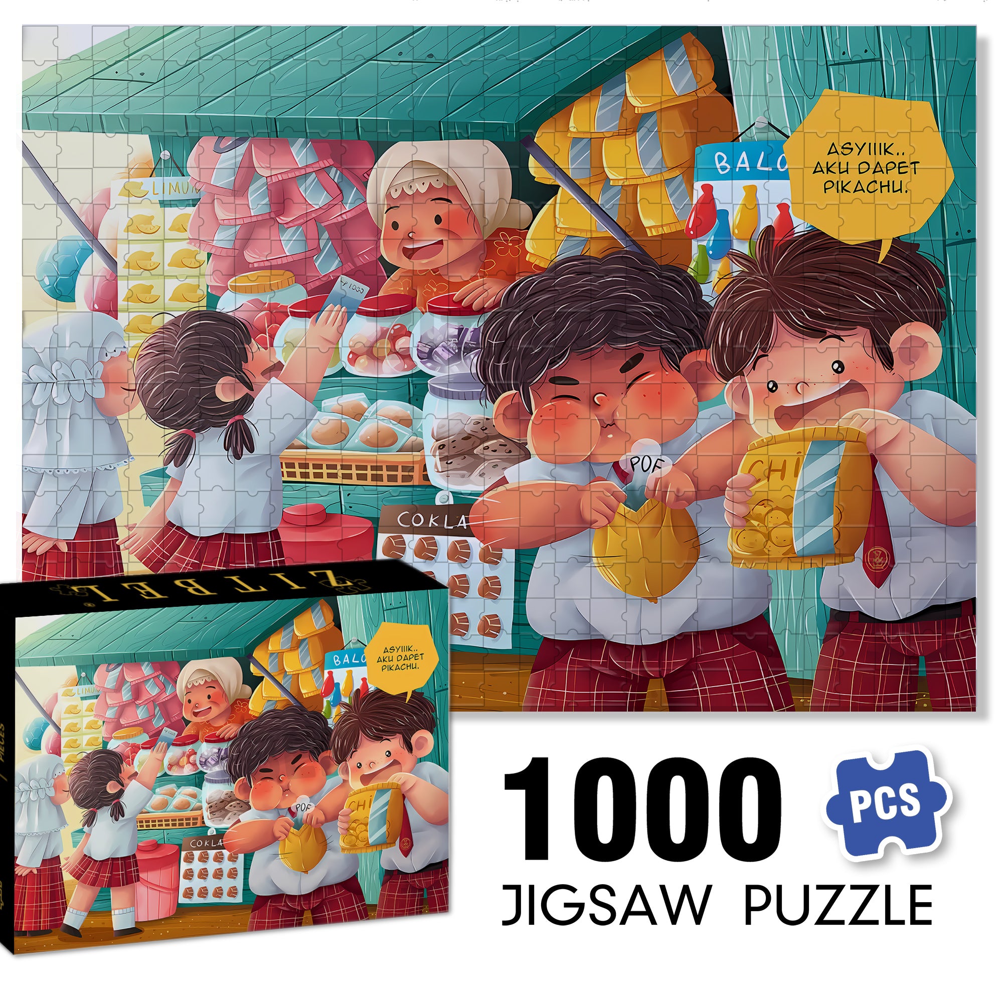 Indonesian Student 500pcs/1000pcs Jigsaw Puzzle, Scratch-Resistant, Interactive Family Game & Brain-Boosting DIY Decor, Perfect for Halloween, Christmas & New Year Gifts, Family Puzzle Game