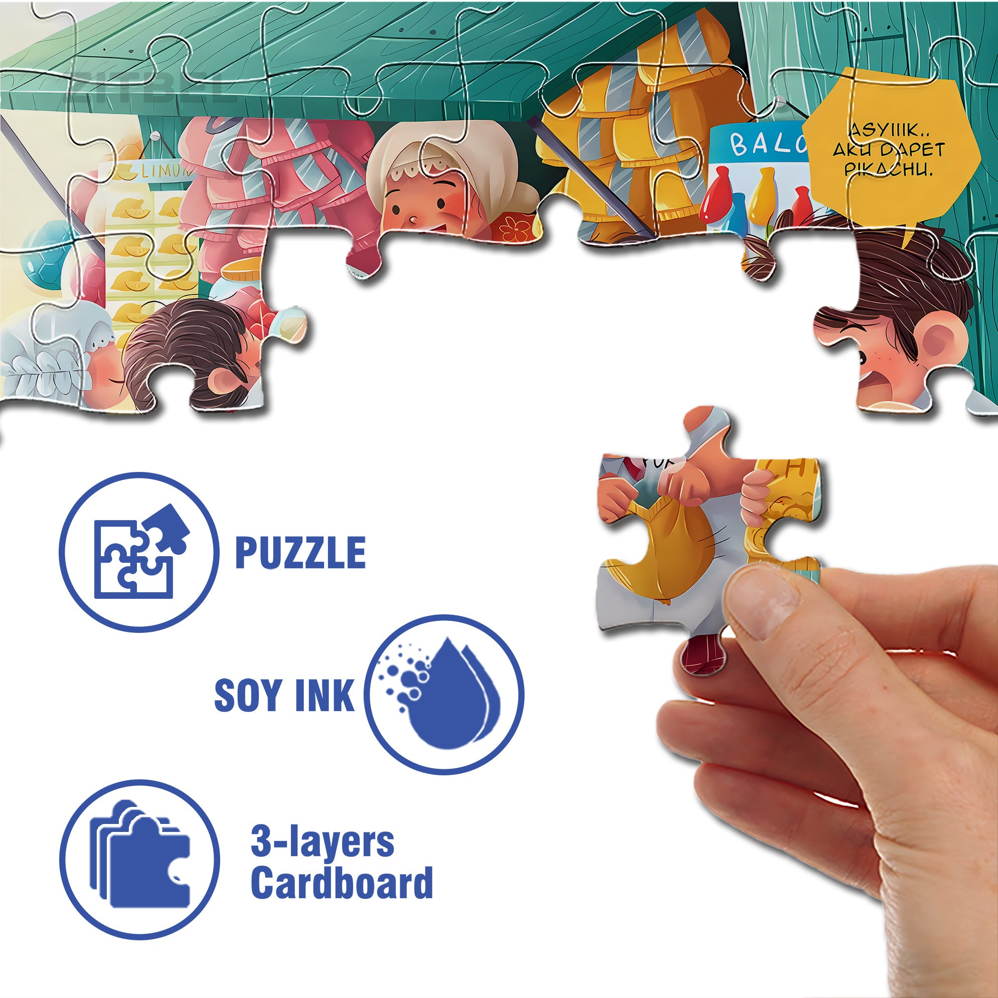 Indonesian Student 500pcs/1000pcs Jigsaw Puzzle, Scratch-Resistant, Interactive Family Game & Brain-Boosting DIY Decor, Perfect for Halloween, Christmas & New Year Gifts, Family Puzzle Game