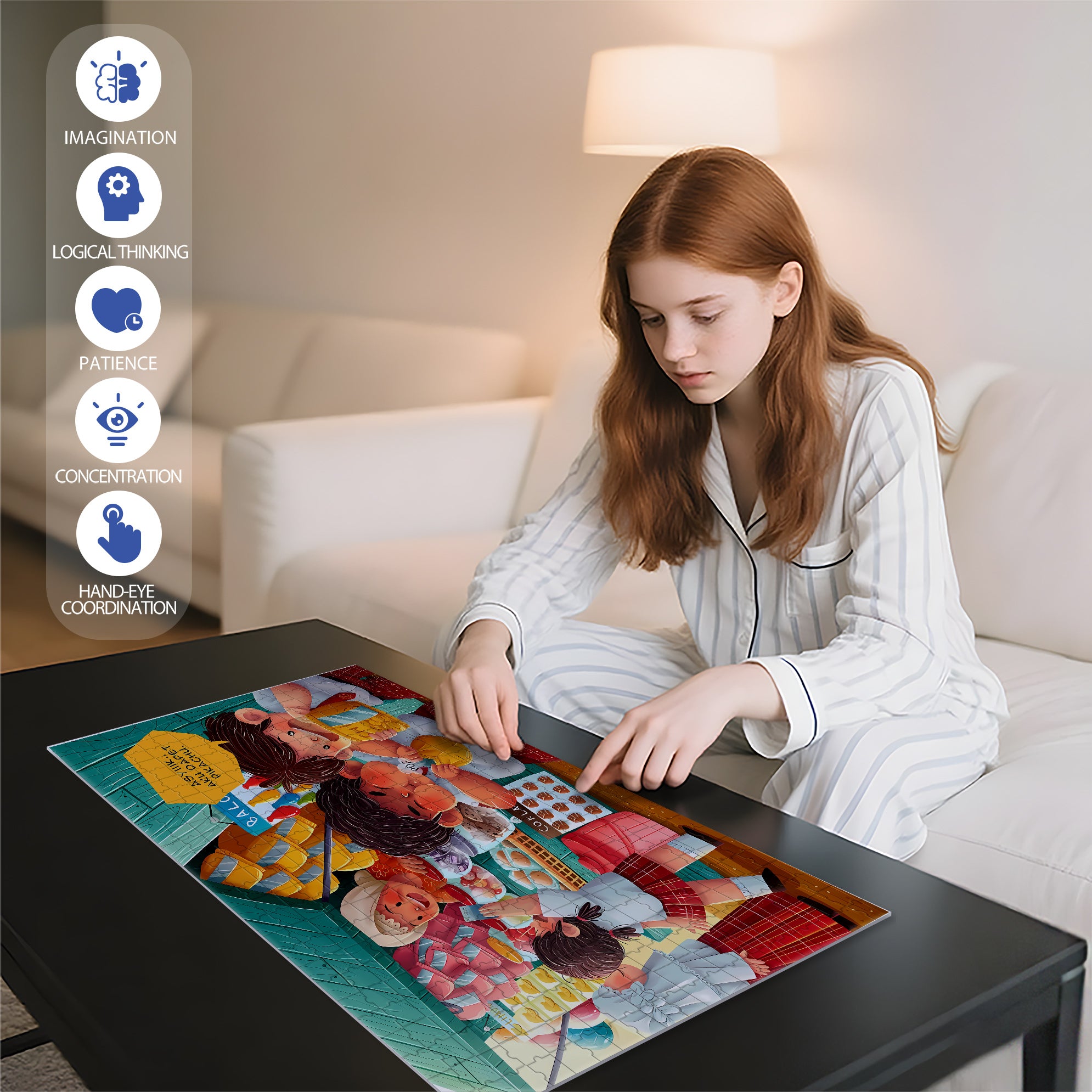 Indonesian Student 500pcs/1000pcs Jigsaw Puzzle, Scratch-Resistant, Interactive Family Game & Brain-Boosting DIY Decor, Perfect for Halloween, Christmas & New Year Gifts, Family Puzzle Game