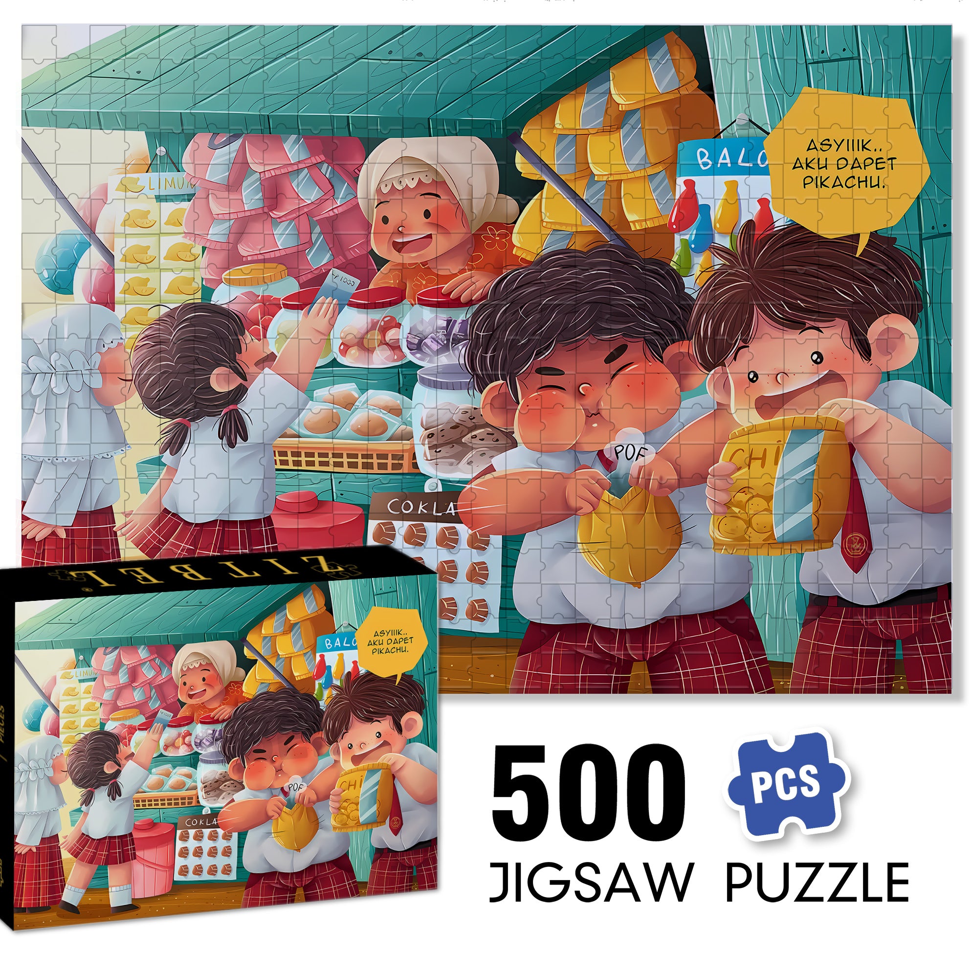 Indonesian Student 500pcs/1000pcs Jigsaw Puzzle, Scratch-Resistant, Interactive Family Game & Brain-Boosting DIY Decor, Perfect for Halloween, Christmas & New Year Gifts, Family Puzzle Game
