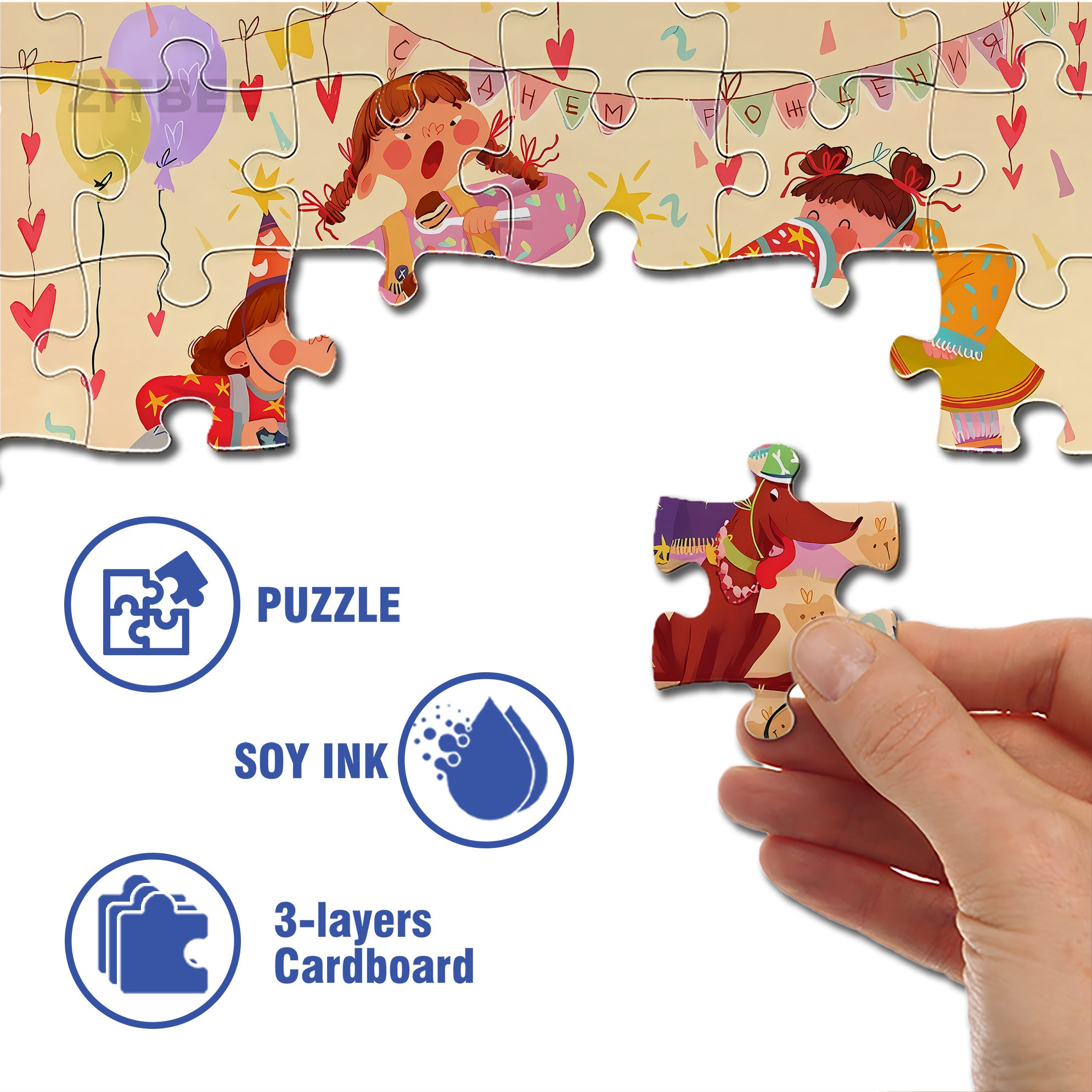 Josephine's Birthday Party 500pcs/1000pcs Jigsaw Puzzle, Scratch-Resistant, Interactive Family Game & Brain-Boosting DIY Decor, Perfect for Halloween, Christmas & New Year Gifts, Family Puzzle Game