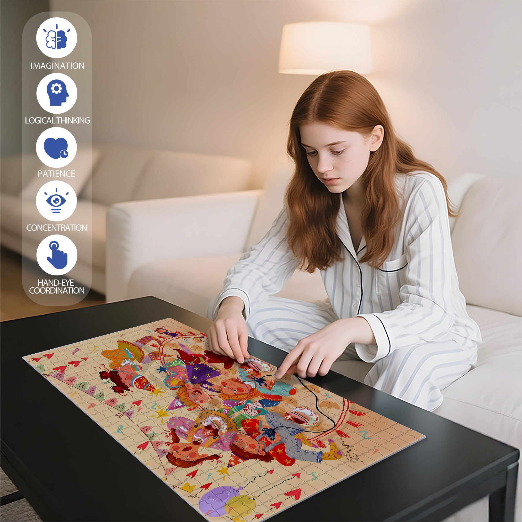 Josephine's Birthday Party 500pcs/1000pcs Jigsaw Puzzle, Scratch-Resistant, Interactive Family Game & Brain-Boosting DIY Decor, Perfect for Halloween, Christmas & New Year Gifts, Family Puzzle Game