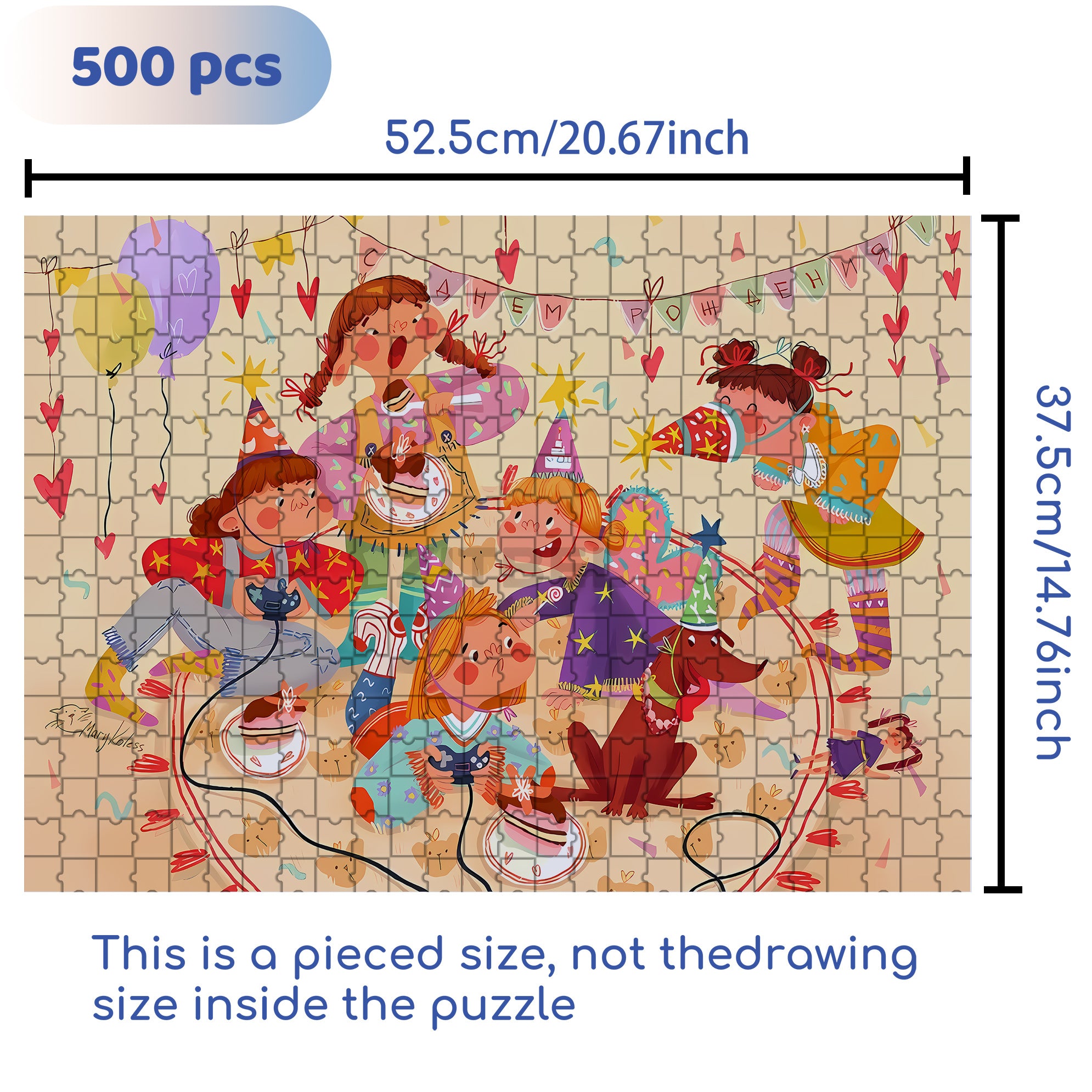 Josephine's Birthday Party 500pcs/1000pcs Jigsaw Puzzle, Scratch-Resistant, Interactive Family Game & Brain-Boosting DIY Decor, Perfect for Halloween, Christmas & New Year Gifts, Family Puzzle Game