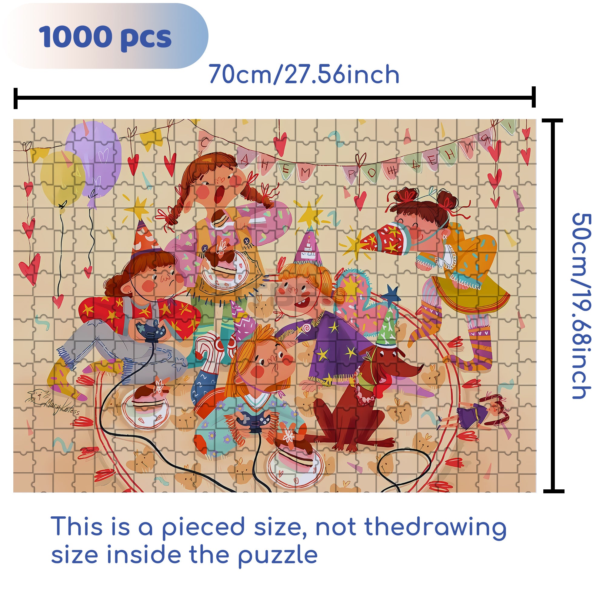 Josephine's Birthday Party 500pcs/1000pcs Jigsaw Puzzle, Scratch-Resistant, Interactive Family Game & Brain-Boosting DIY Decor, Perfect for Halloween, Christmas & New Year Gifts, Family Puzzle Game