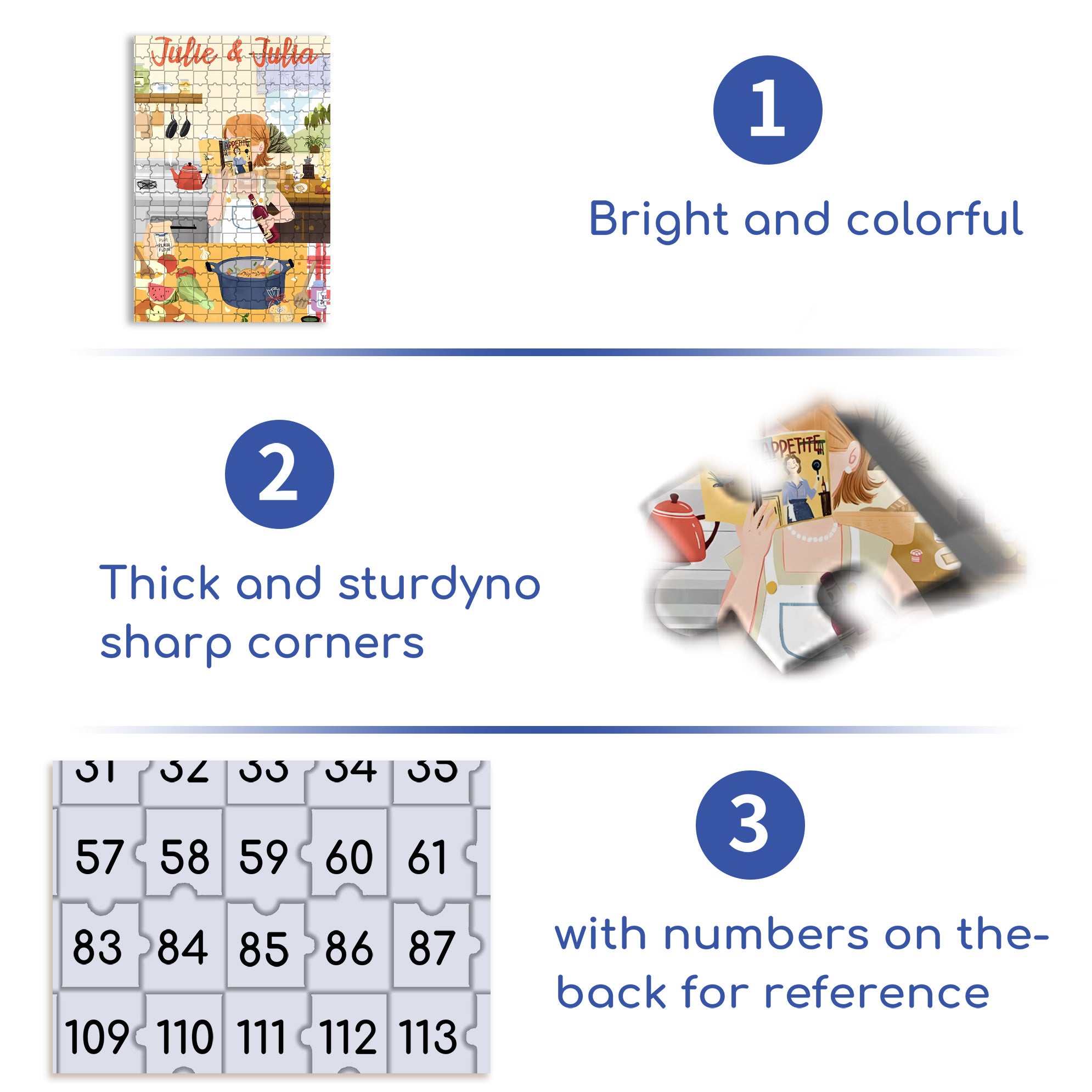 Julie & Julia 500pcs/1000pcs Jigsaw Puzzle, Scratch-Resistant, Interactive Family Game & Brain-Boosting DIY Decor, Perfect for Halloween, Christmas & New Year Gifts, Family Puzzle Game