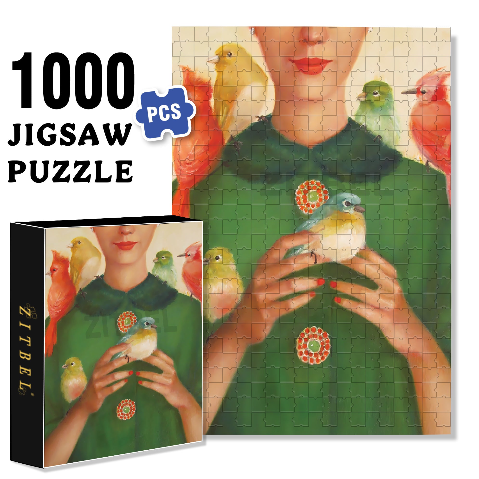 Ladybird 500pcs/1000pcs Jigsaw Puzzle, Scratch-Resistant, Interactive Family Game & Brain-Boosting DIY Decor, Perfect for Halloween, Christmas & New Year Gifts, Family Puzzle Game
