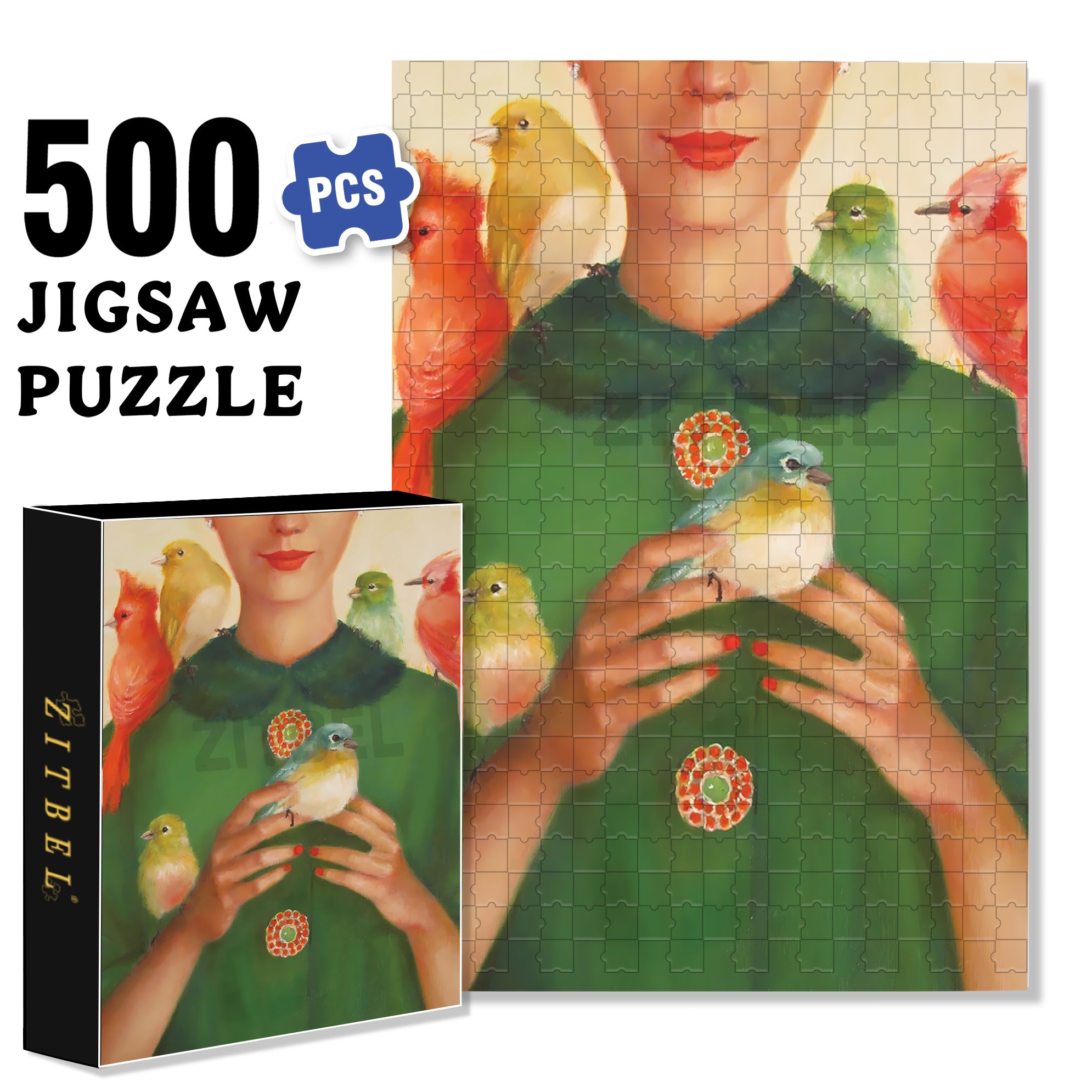 Ladybird 500pcs/1000pcs Jigsaw Puzzle, Scratch-Resistant, Interactive Family Game & Brain-Boosting DIY Decor, Perfect for Halloween, Christmas & New Year Gifts, Family Puzzle Game