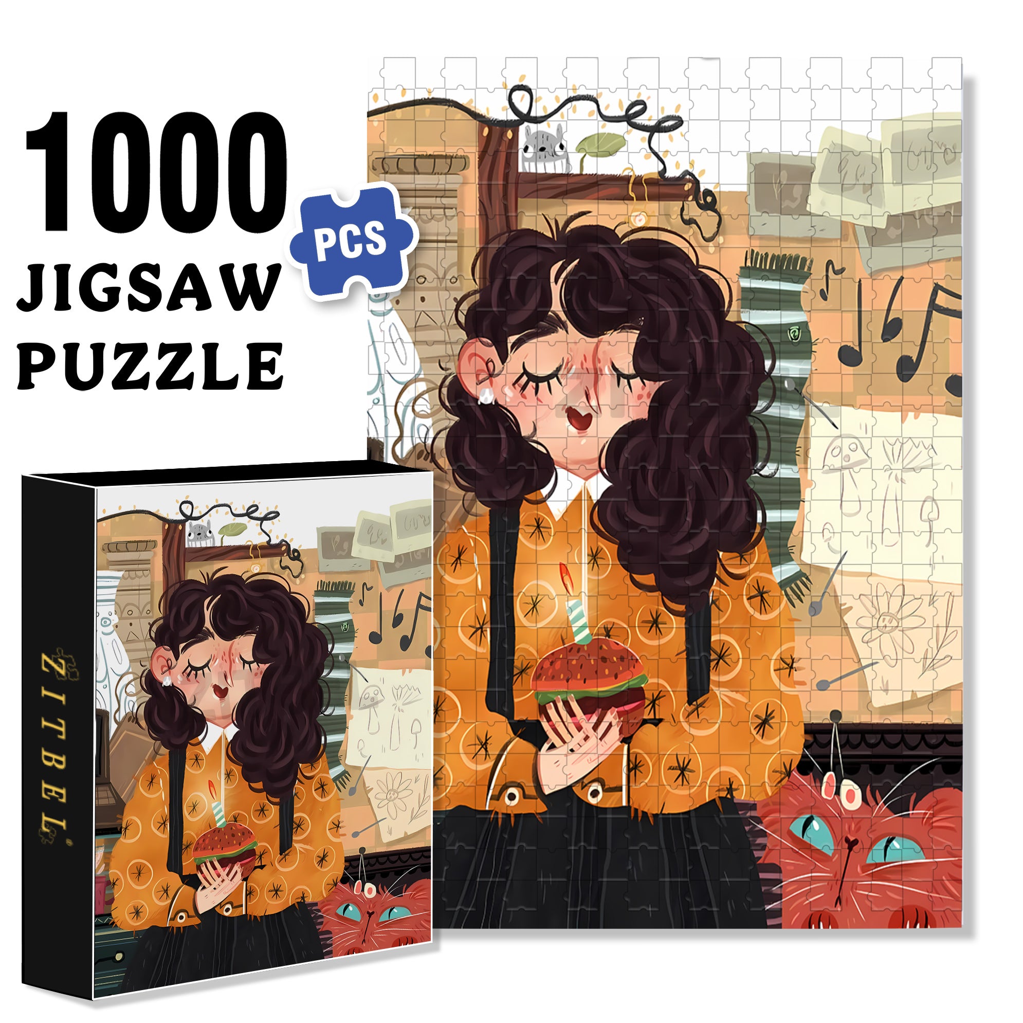 Laura's Birthday 500pcs/1000pcs Jigsaw Puzzle, Scratch-Resistant, Interactive Family Game & Brain-Boosting DIY Decor, Perfect for Halloween, Christmas & New Year Gifts, Family Puzzle Game
