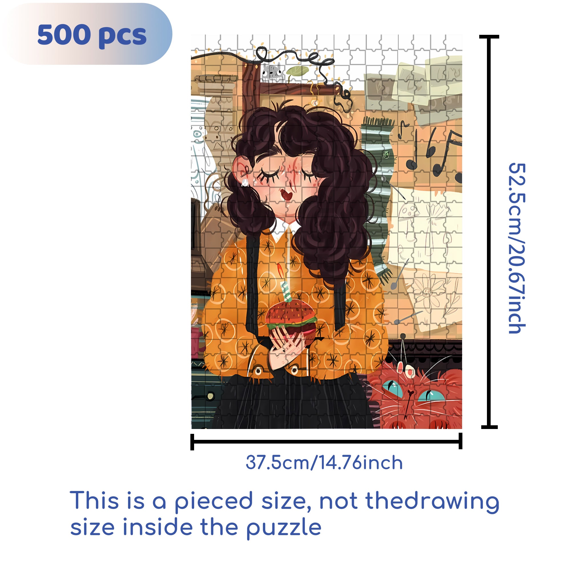 Laura's Birthday 500pcs/1000pcs Jigsaw Puzzle, Scratch-Resistant, Interactive Family Game & Brain-Boosting DIY Decor, Perfect for Halloween, Christmas & New Year Gifts, Family Puzzle Game
