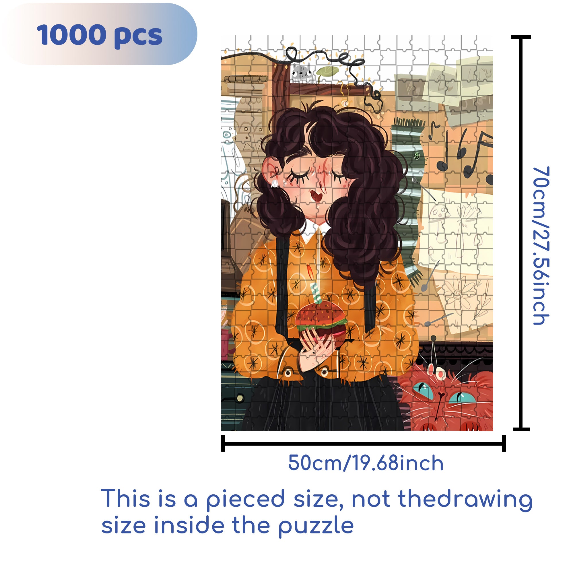 Laura's Birthday 500pcs/1000pcs Jigsaw Puzzle, Scratch-Resistant, Interactive Family Game & Brain-Boosting DIY Decor, Perfect for Halloween, Christmas & New Year Gifts, Family Puzzle Game