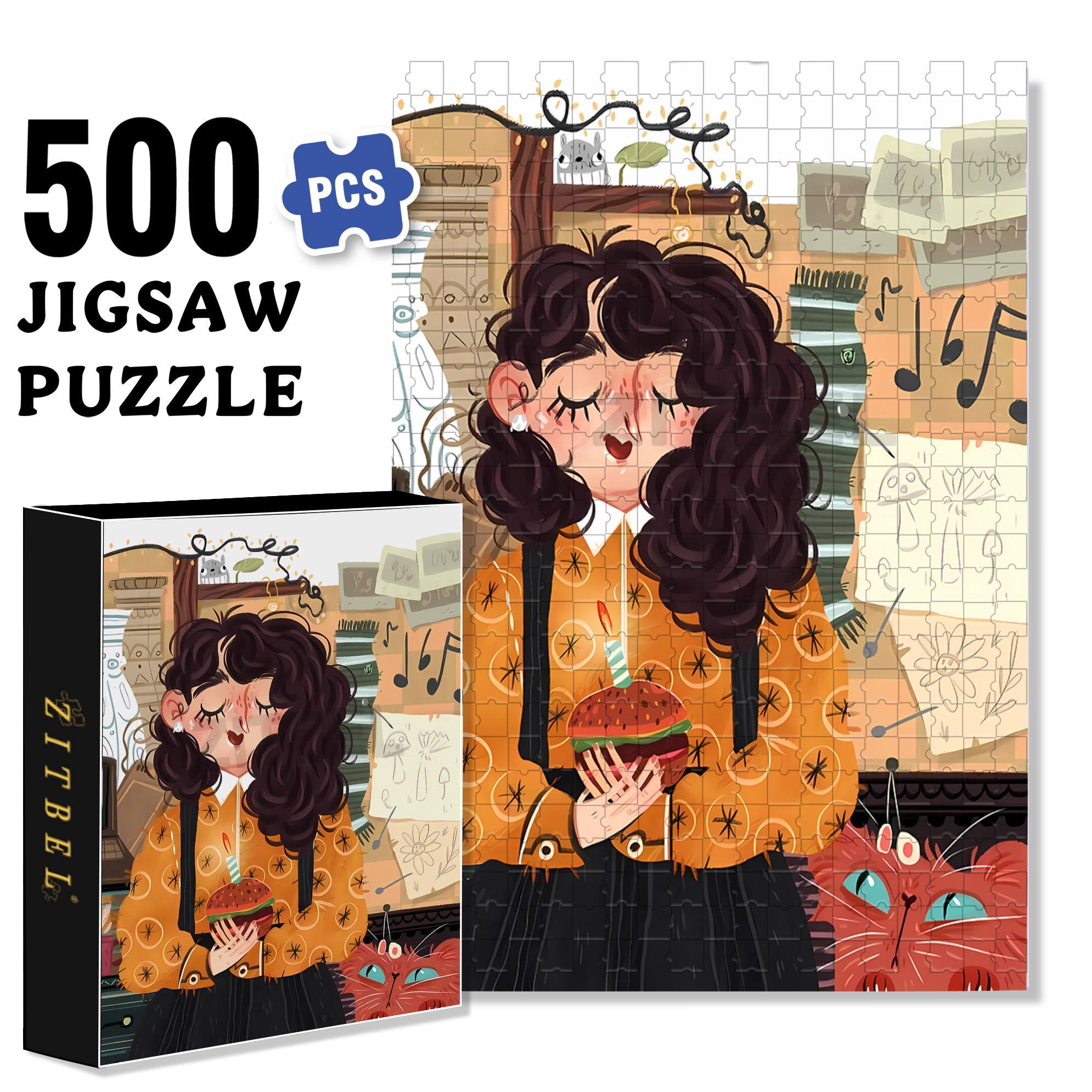 Laura's Birthday 500pcs/1000pcs Jigsaw Puzzle, Scratch-Resistant, Interactive Family Game & Brain-Boosting DIY Decor, Perfect for Halloween, Christmas & New Year Gifts, Family Puzzle Game