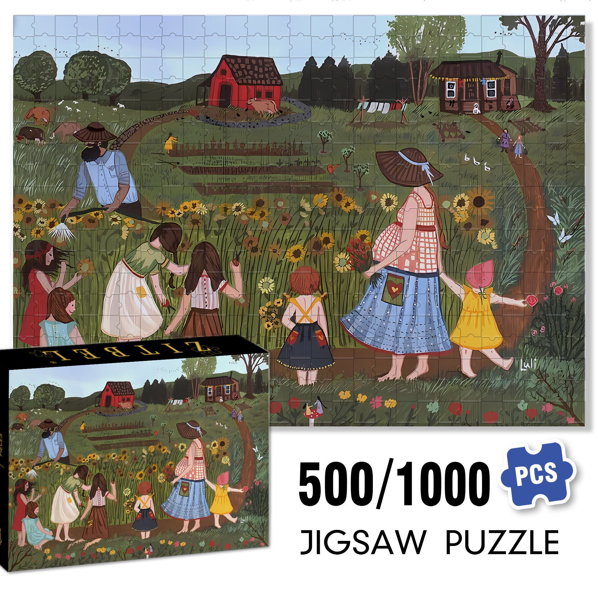 Love Nature 500pcs/1000pcs Jigsaw Puzzle, Scratch-Resistant, Interactive Family Game & Brain-Boosting DIY Decor, Perfect for Halloween, Christmas & New Year Gifts, Family Puzzle Game
