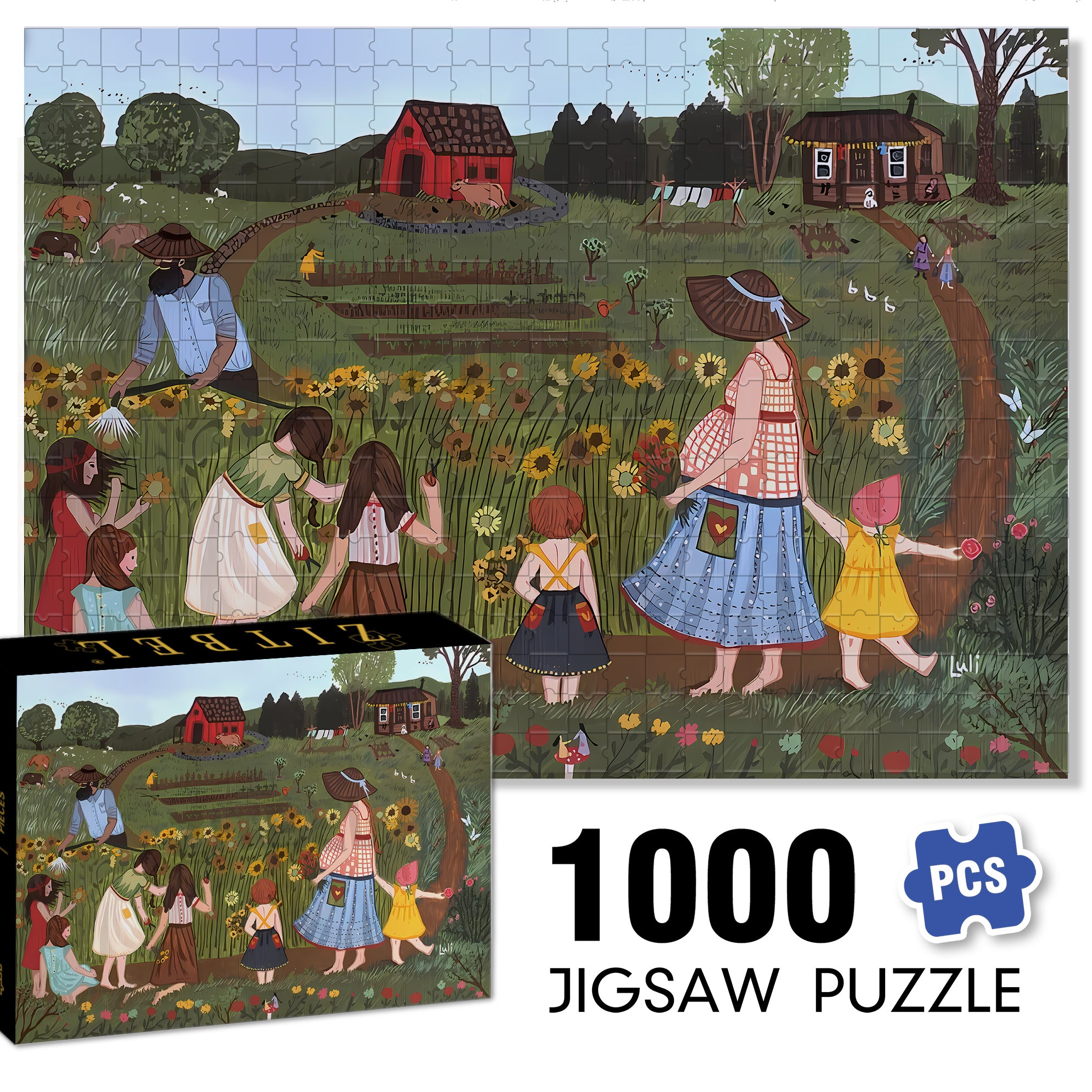 Love Nature 500pcs/1000pcs Jigsaw Puzzle, Scratch-Resistant, Interactive Family Game & Brain-Boosting DIY Decor, Perfect for Halloween, Christmas & New Year Gifts, Family Puzzle Game