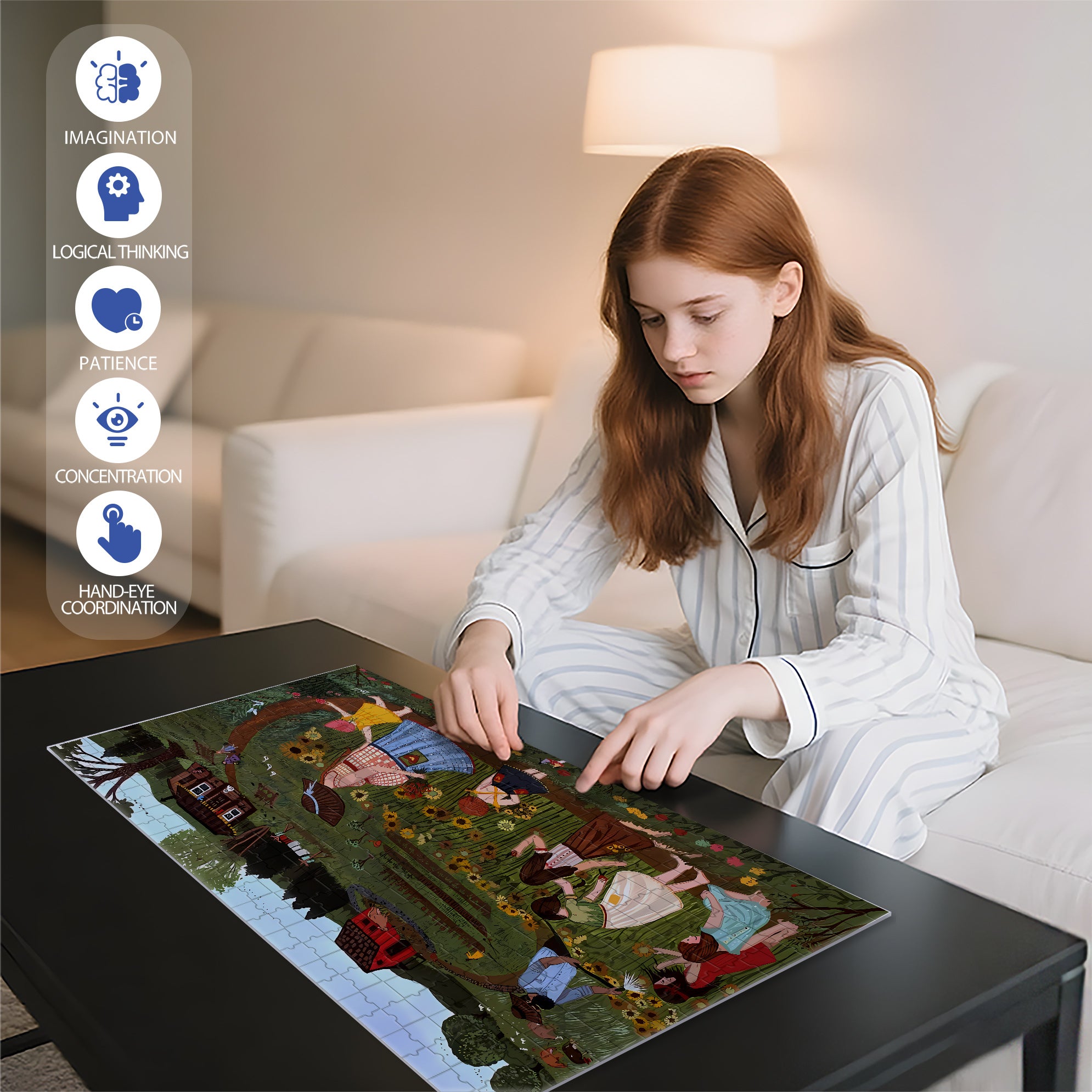Love Nature 500pcs/1000pcs Jigsaw Puzzle, Scratch-Resistant, Interactive Family Game & Brain-Boosting DIY Decor, Perfect for Halloween, Christmas & New Year Gifts, Family Puzzle Game