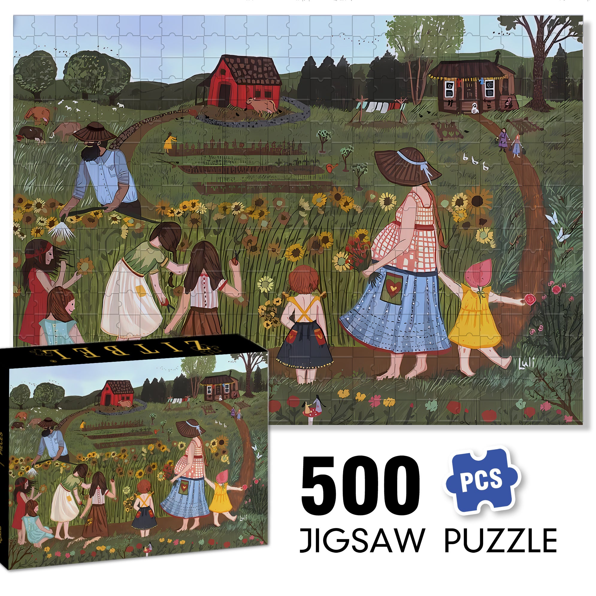 Love Nature 500pcs/1000pcs Jigsaw Puzzle, Scratch-Resistant, Interactive Family Game & Brain-Boosting DIY Decor, Perfect for Halloween, Christmas & New Year Gifts, Family Puzzle Game