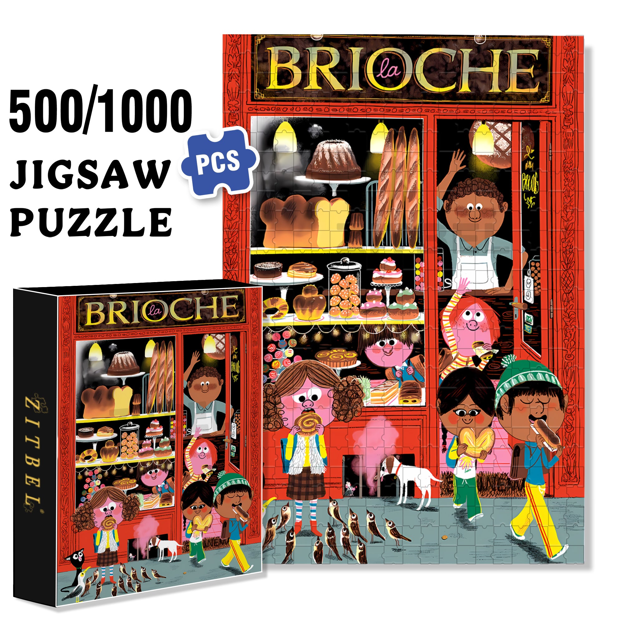 Marc Boutavant 500pcs/1000pcs Jigsaw Puzzle, Scratch-Resistant, Interactive Family Game & Brain-Boosting DIY Decor, Perfect for Halloween, Christmas & New Year Gifts, Family Puzzle Game