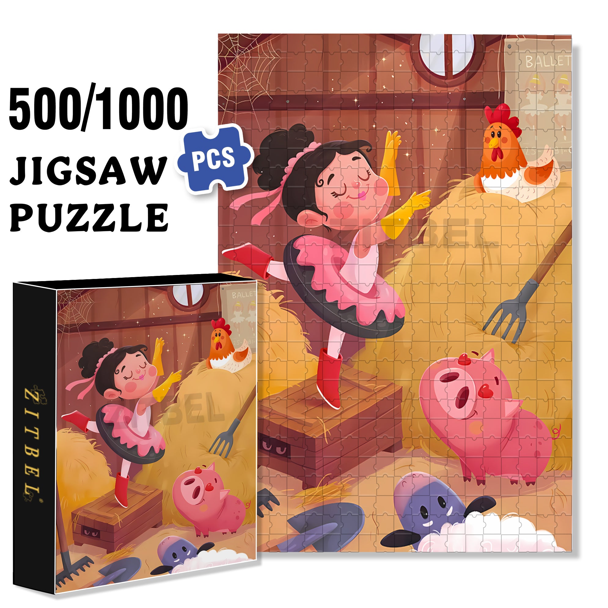 My Stage 500pcs/1000pcs Jigsaw Puzzle, Scratch-Resistant, Interactive Family Game & Brain-Boosting DIY Decor, Perfect for Halloween, Christmas & New Year Gifts, Family Puzzle Game