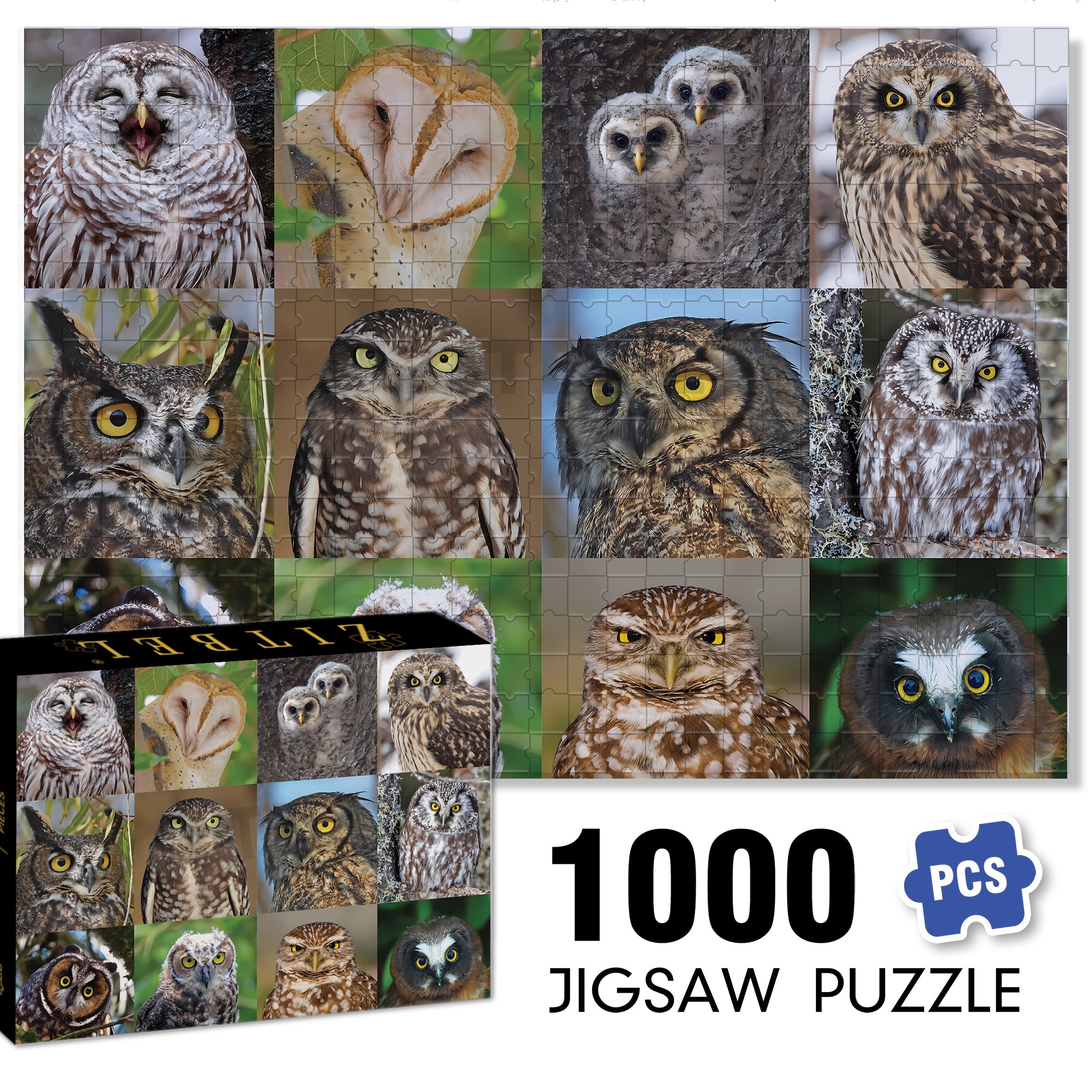 Owls and Owlets 500pcs/1000pcs Jigsaw Puzzle, Scratch-Resistant, Interactive Family Game & Brain-Boosting DIY Decor, Perfect for Halloween, Christmas & New Year Gifts, Family Puzzle Game
