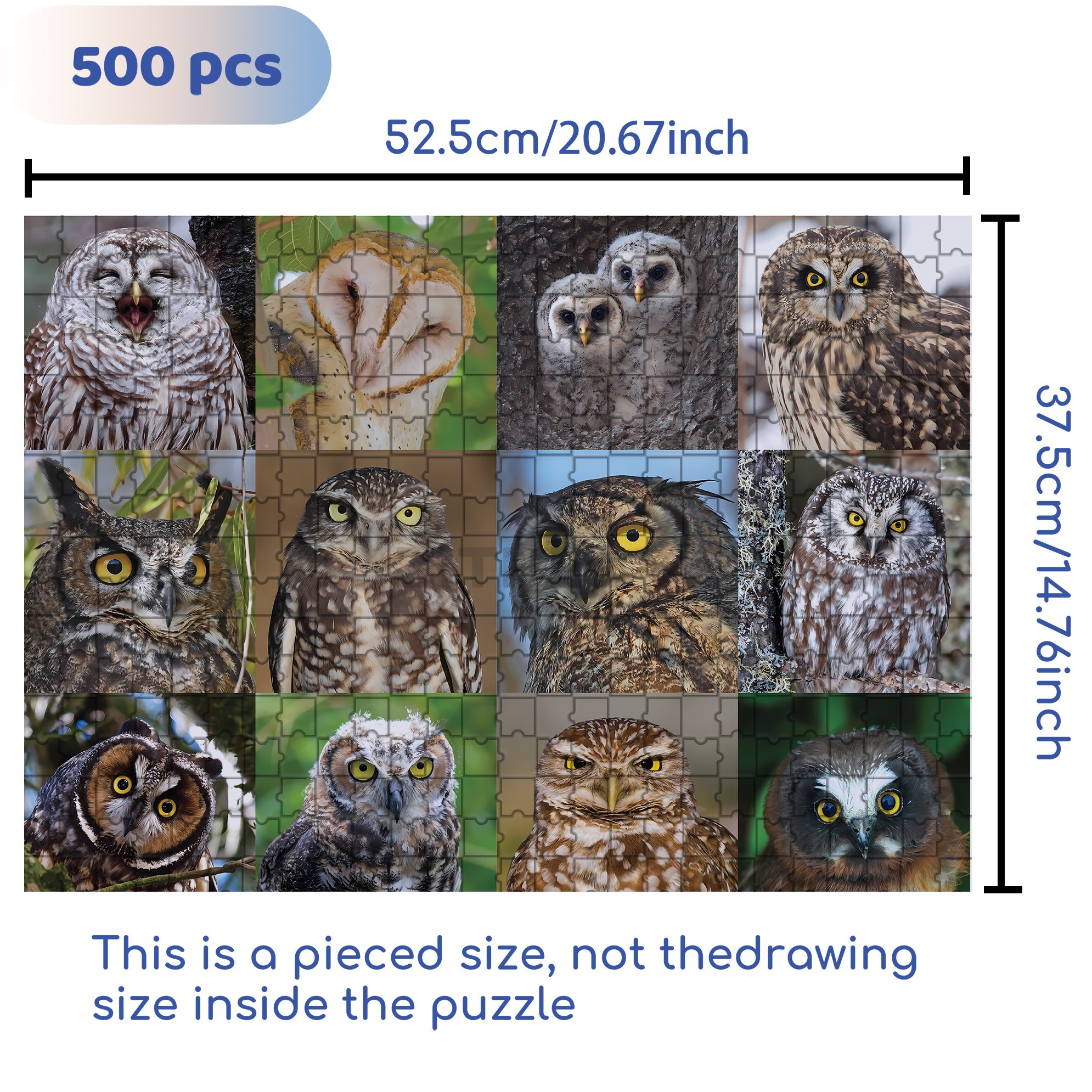 Owls and Owlets 500pcs/1000pcs Jigsaw Puzzle, Scratch-Resistant, Interactive Family Game & Brain-Boosting DIY Decor, Perfect for Halloween, Christmas & New Year Gifts, Family Puzzle Game