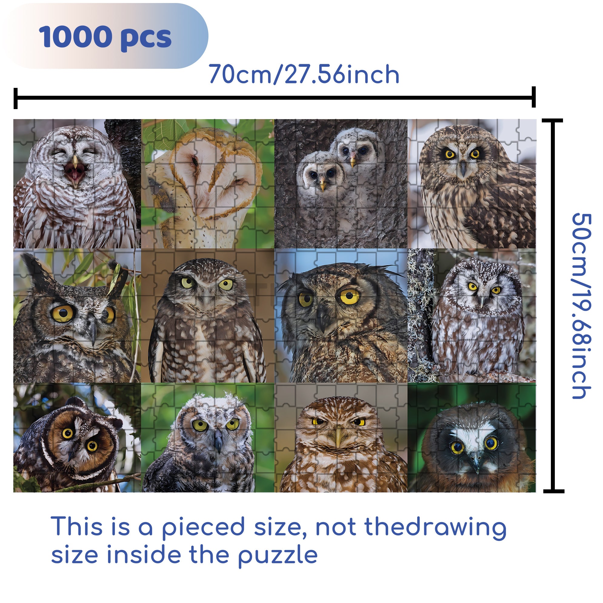 Owls and Owlets 500pcs/1000pcs Jigsaw Puzzle, Scratch-Resistant, Interactive Family Game & Brain-Boosting DIY Decor, Perfect for Halloween, Christmas & New Year Gifts, Family Puzzle Game