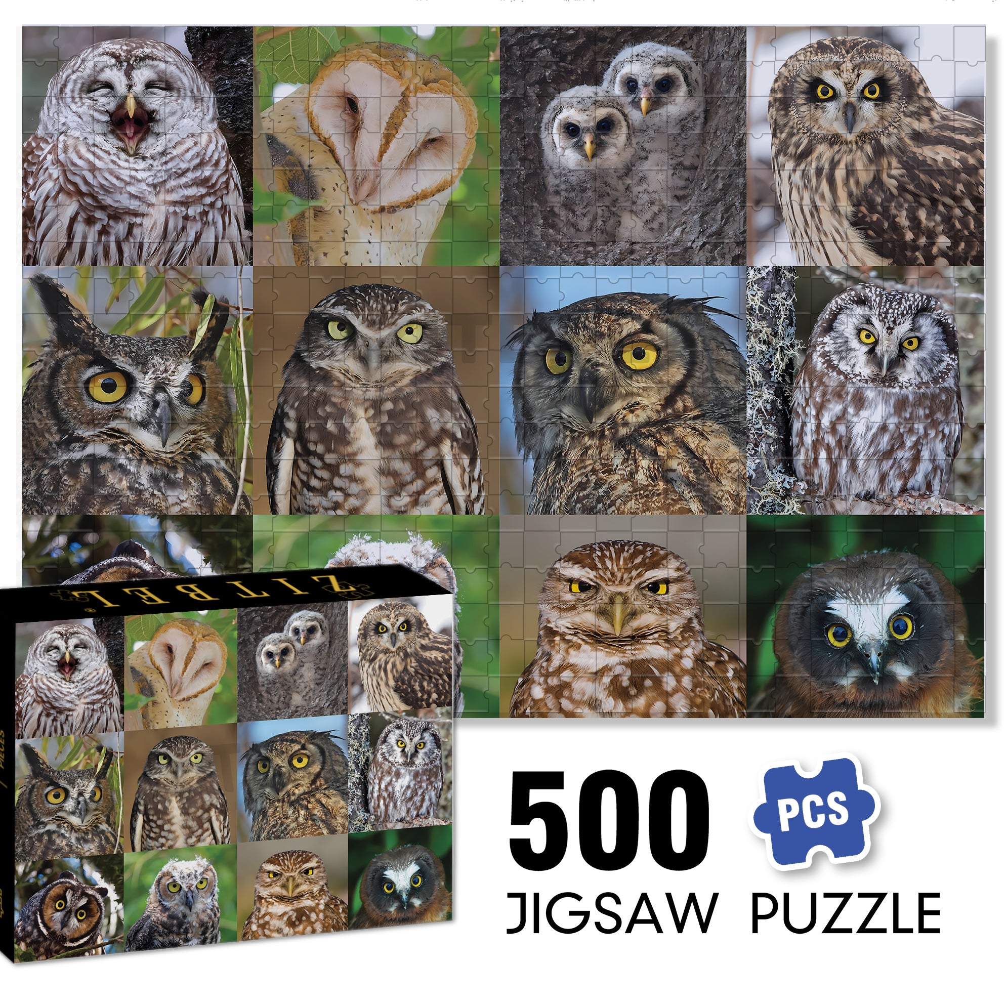 Owls and Owlets 500pcs/1000pcs Jigsaw Puzzle, Scratch-Resistant, Interactive Family Game & Brain-Boosting DIY Decor, Perfect for Halloween, Christmas & New Year Gifts, Family Puzzle Game