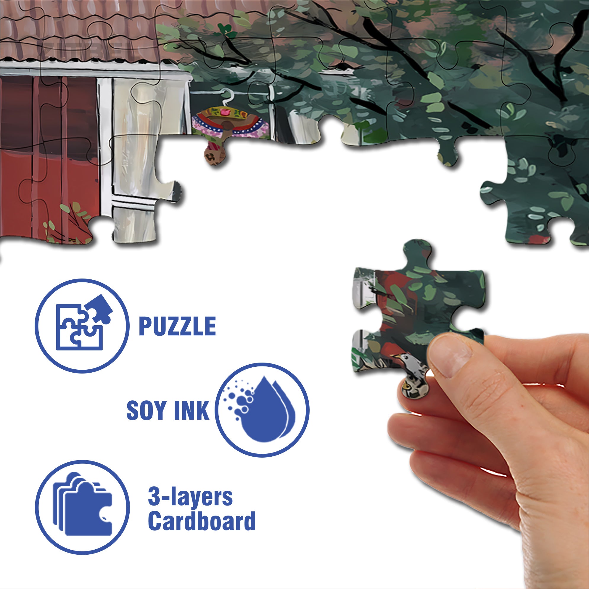 Peaceful Coexistence 500pcs/1000pcs Jigsaw Puzzle, Scratch-Resistant, Interactive Family Game & Brain-Boosting DIY Decor, Perfect for Halloween, Christmas & New Year Gifts, Family Puzzle Game