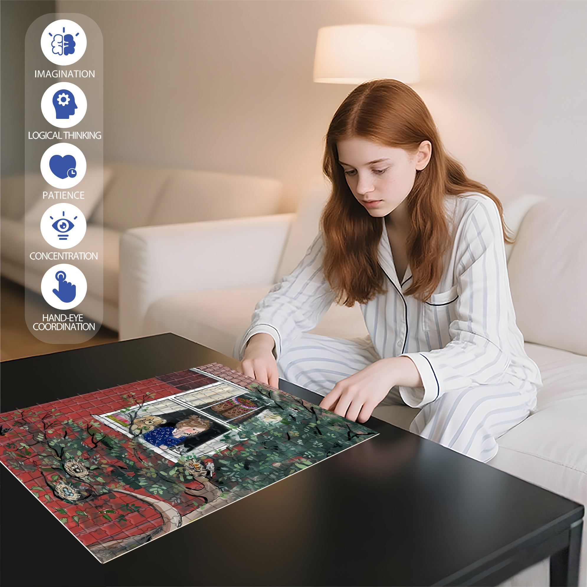 Peaceful Coexistence 500pcs/1000pcs Jigsaw Puzzle, Scratch-Resistant, Interactive Family Game & Brain-Boosting DIY Decor, Perfect for Halloween, Christmas & New Year Gifts, Family Puzzle Game