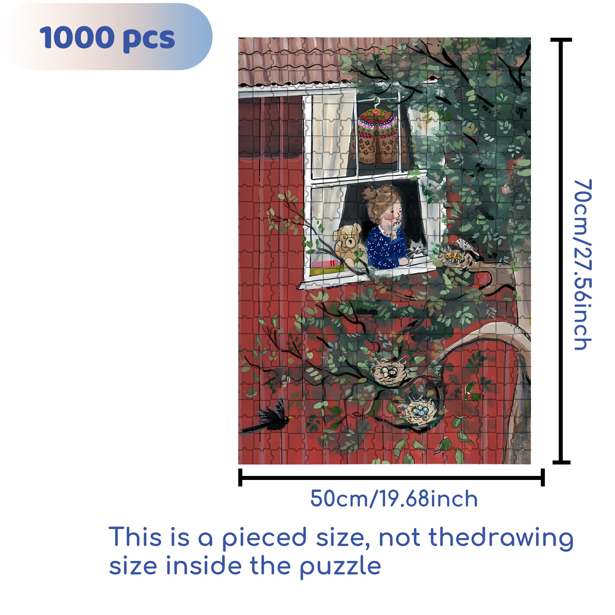 Peaceful Coexistence 500pcs/1000pcs Jigsaw Puzzle, Scratch-Resistant, Interactive Family Game & Brain-Boosting DIY Decor, Perfect for Halloween, Christmas & New Year Gifts, Family Puzzle Game