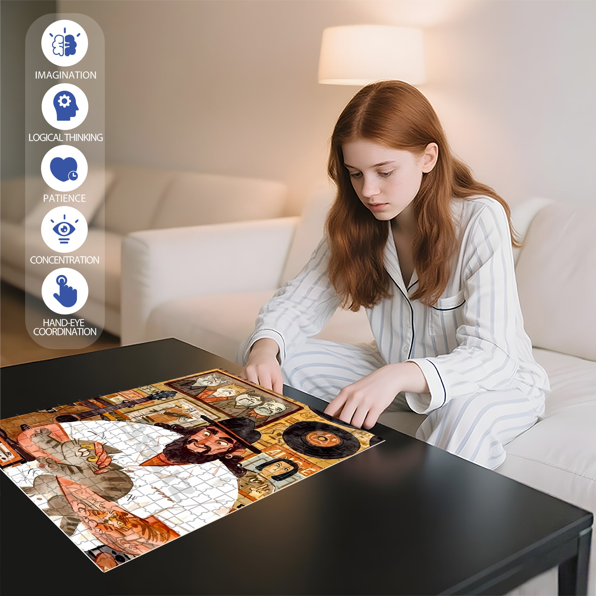 Petting Cats 500pcs/1000pcs Jigsaw Puzzle, Scratch-Resistant, Interactive Family Game & Brain-Boosting DIY Decor, Perfect for Halloween, Christmas & New Year Gifts, Family Puzzle Game