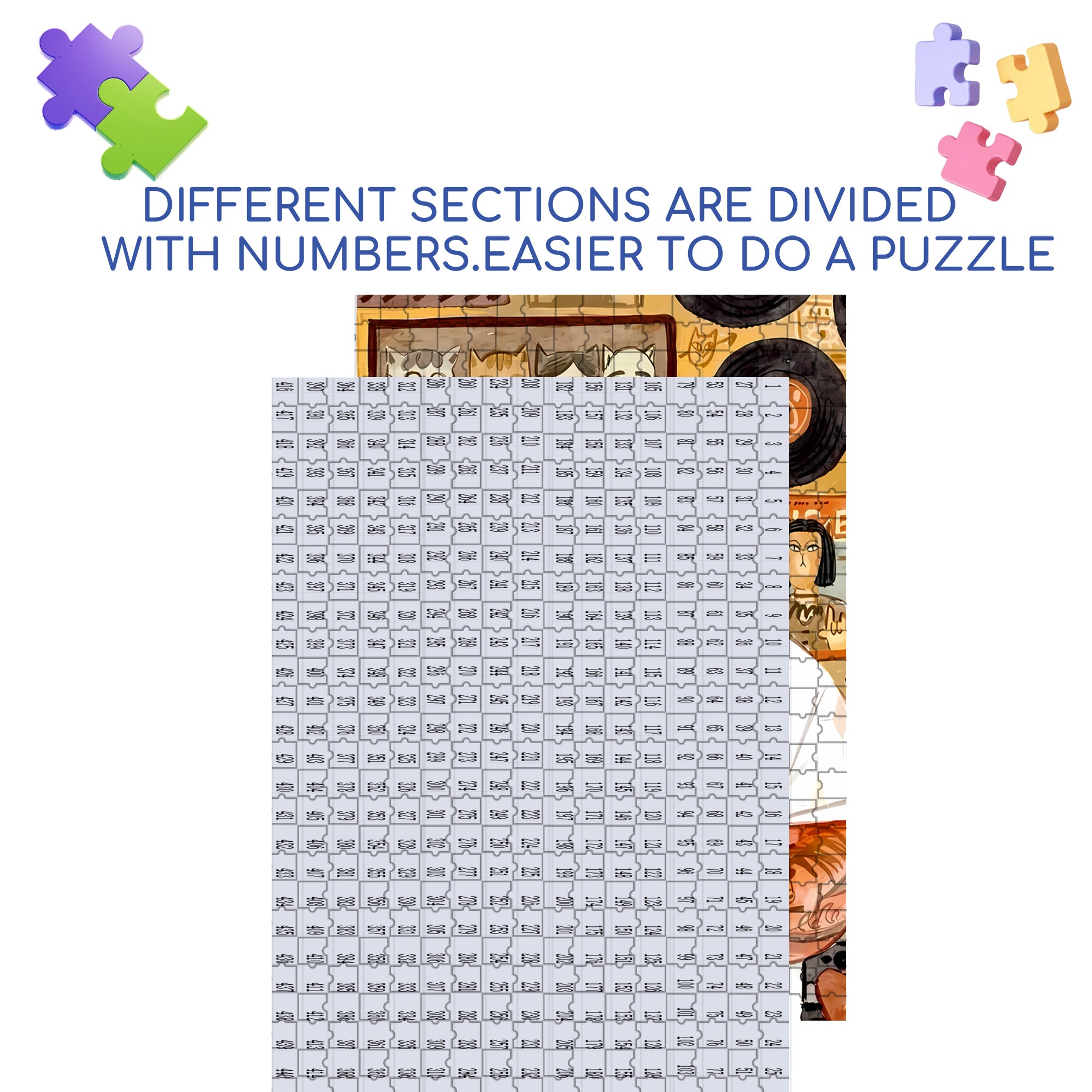 Petting Cats 500pcs/1000pcs Jigsaw Puzzle, Scratch-Resistant, Interactive Family Game & Brain-Boosting DIY Decor, Perfect for Halloween, Christmas & New Year Gifts, Family Puzzle Game