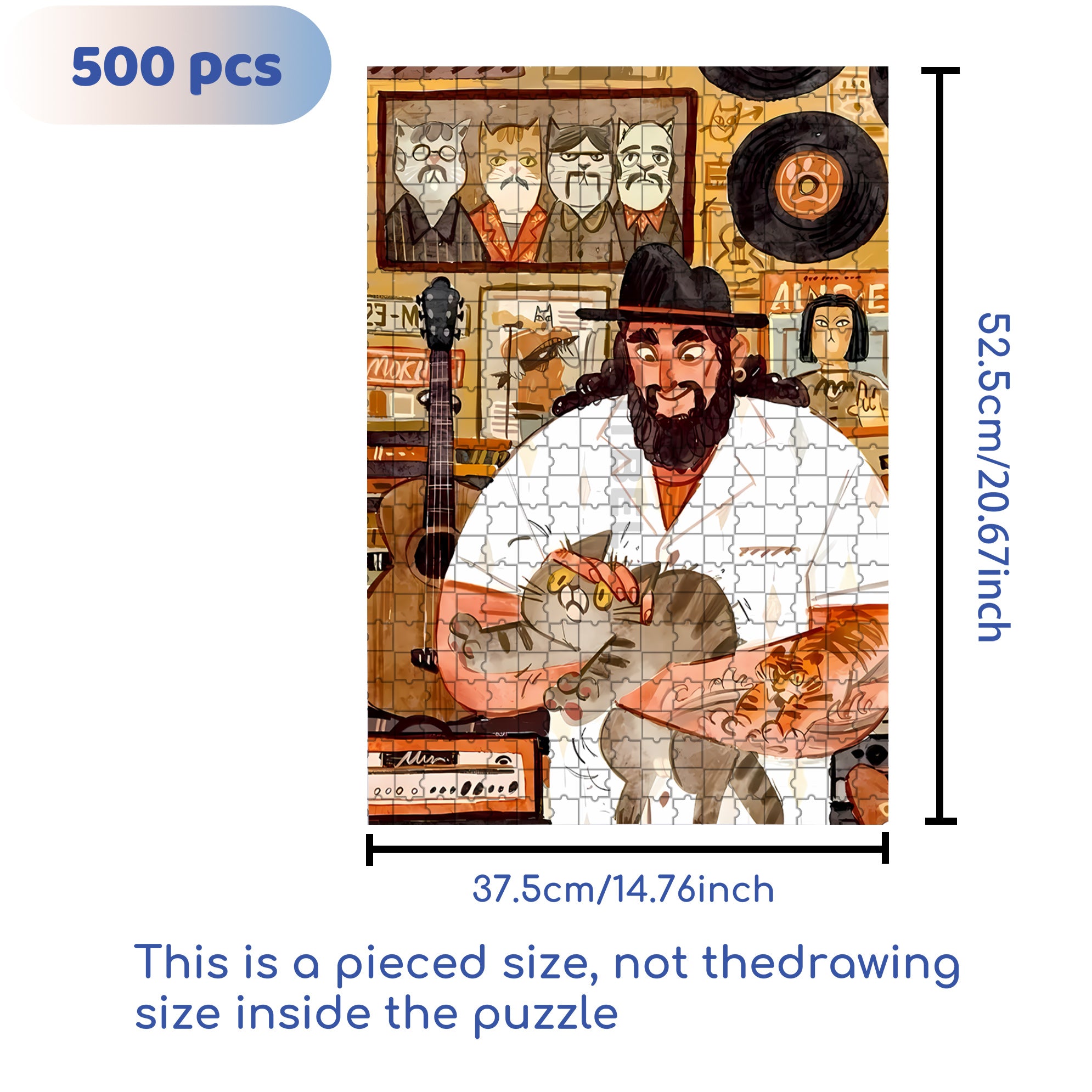 Petting Cats 500pcs/1000pcs Jigsaw Puzzle, Scratch-Resistant, Interactive Family Game & Brain-Boosting DIY Decor, Perfect for Halloween, Christmas & New Year Gifts, Family Puzzle Game
