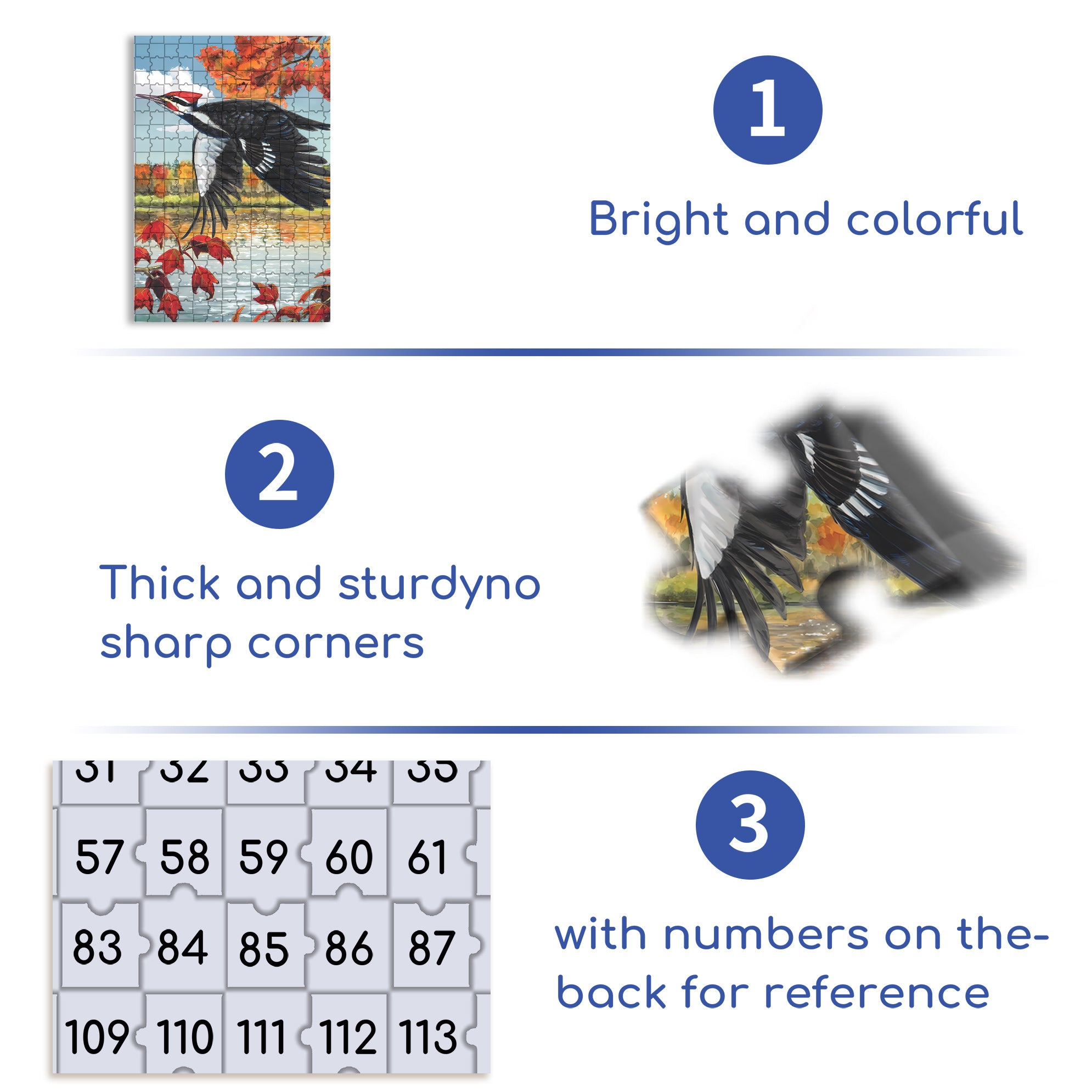 Pileated Woodpecker Mini 500pcs/1000pcs Jigsaw Puzzle, Scratch-Resistant, Interactive Family Game & Brain-Boosting DIY Decor, Perfect for Halloween, Christmas & New Year Gifts, Family Puzzle Game