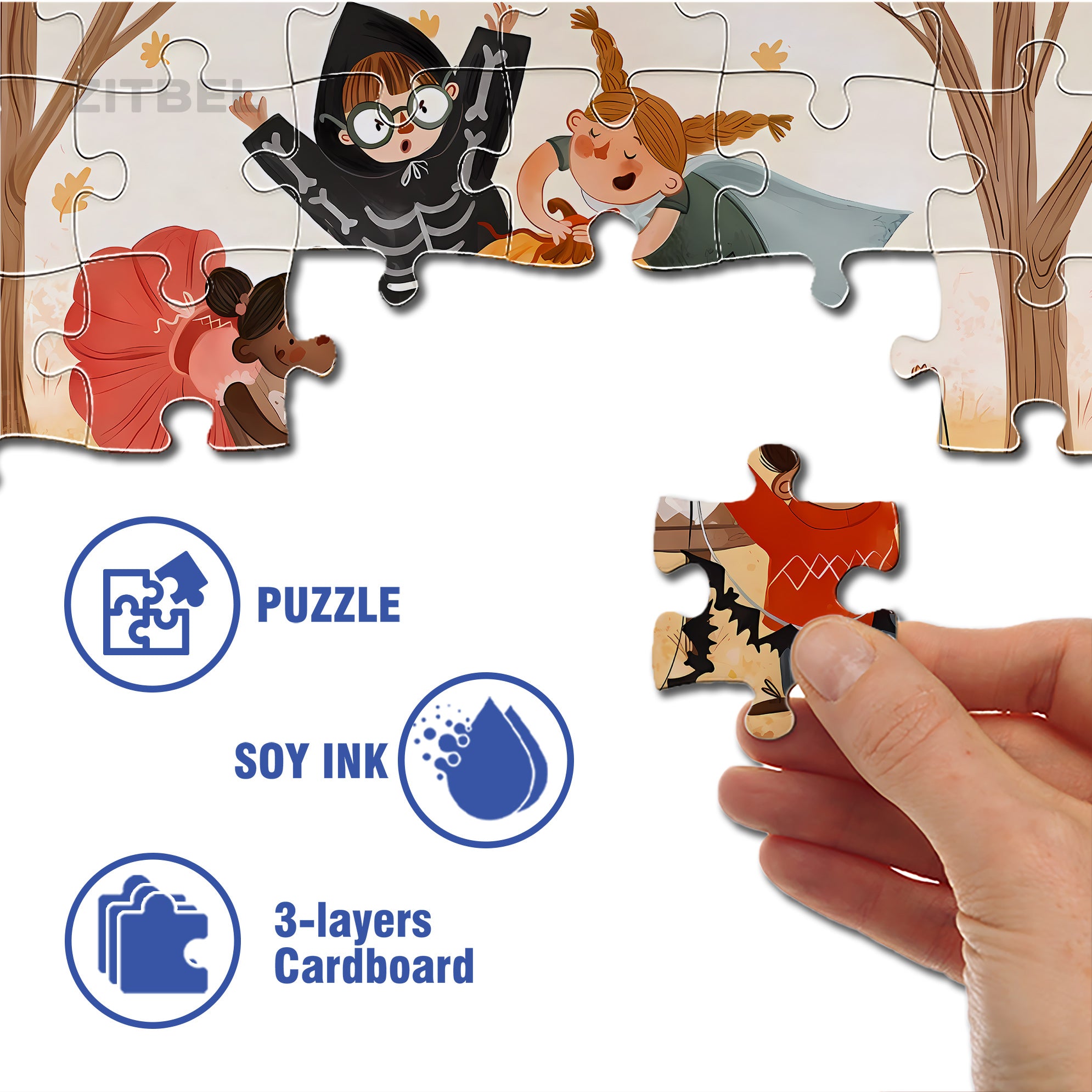 Pre-party Preparation 500pcs/1000pcs Jigsaw Puzzle, Scratch-Resistant, Interactive Family Game & Brain-Boosting DIY Decor, Perfect for Halloween, Christmas & New Year Gifts, Family Puzzle Game