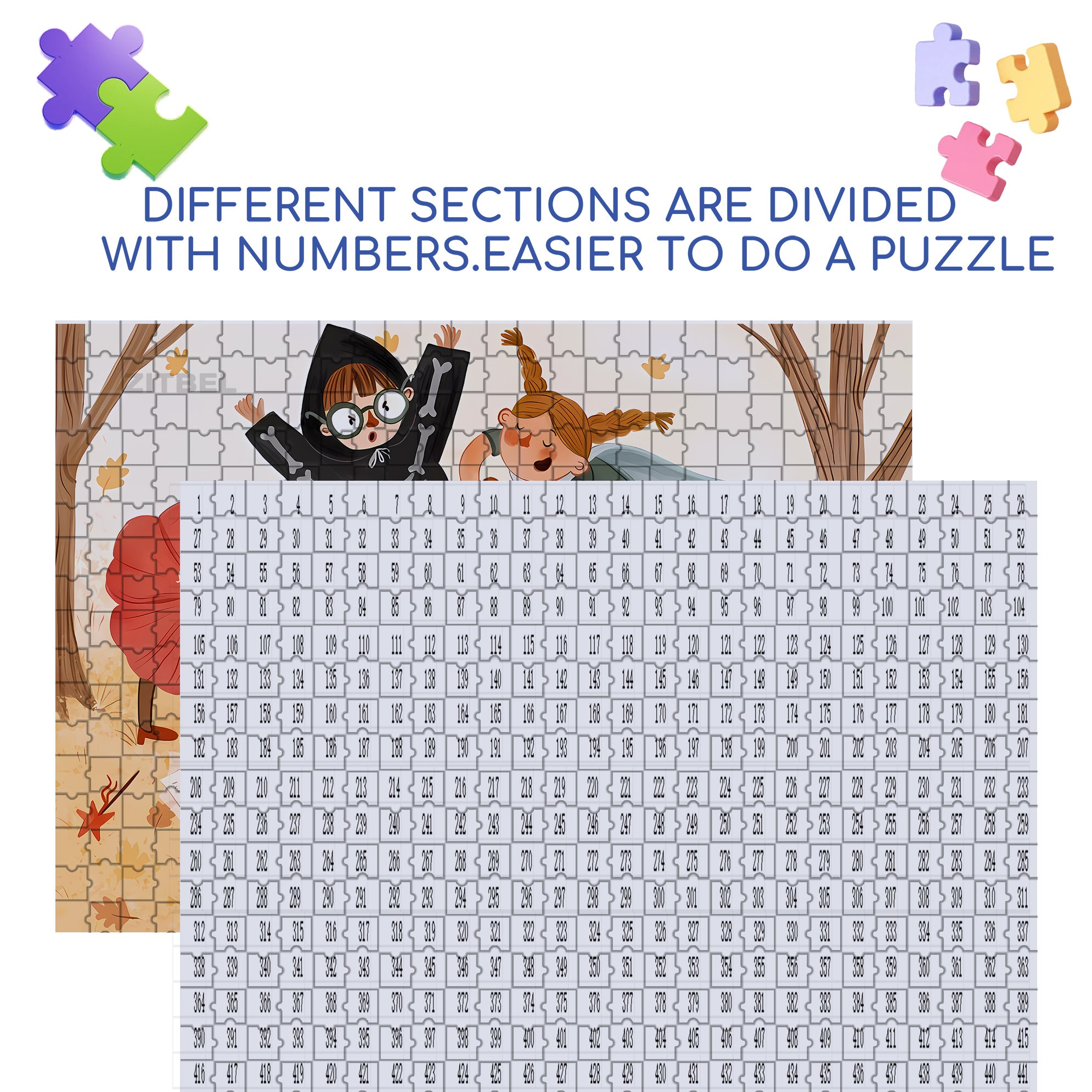 Pre-party Preparation 500pcs/1000pcs Jigsaw Puzzle, Scratch-Resistant, Interactive Family Game & Brain-Boosting DIY Decor, Perfect for Halloween, Christmas & New Year Gifts, Family Puzzle Game