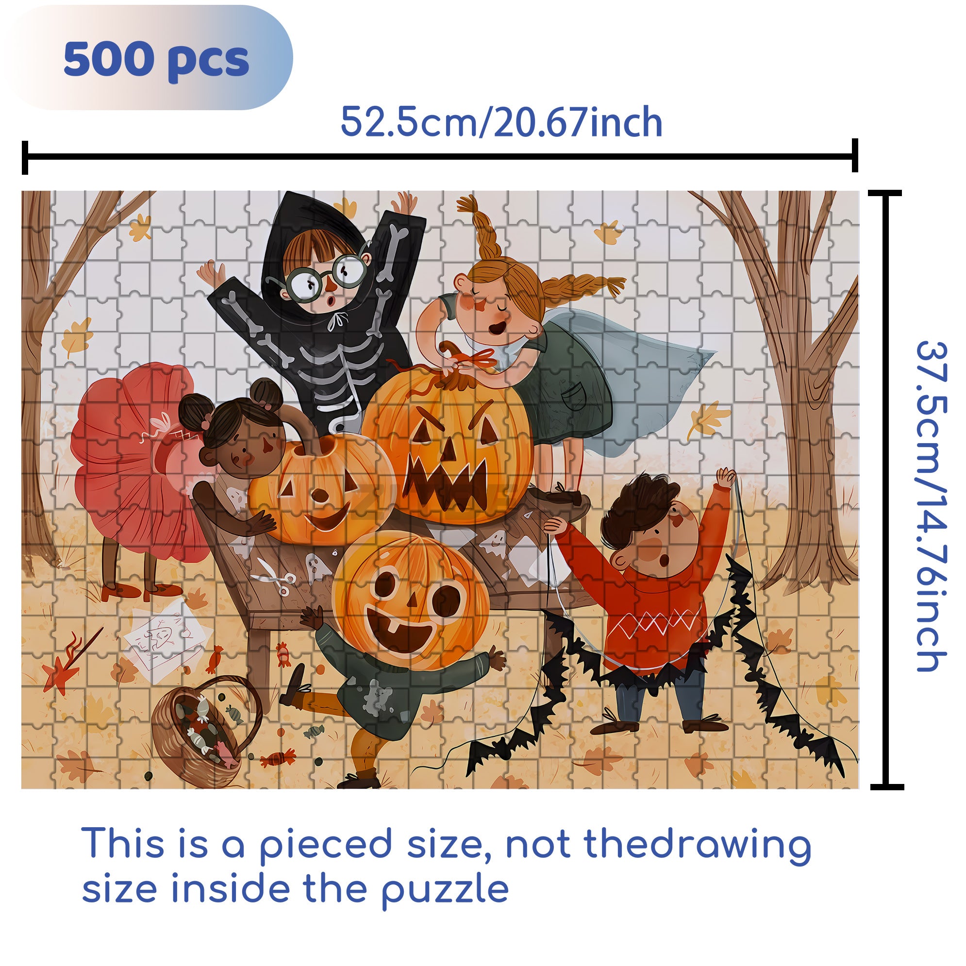 Pre-party Preparation 500pcs/1000pcs Jigsaw Puzzle, Scratch-Resistant, Interactive Family Game & Brain-Boosting DIY Decor, Perfect for Halloween, Christmas & New Year Gifts, Family Puzzle Game