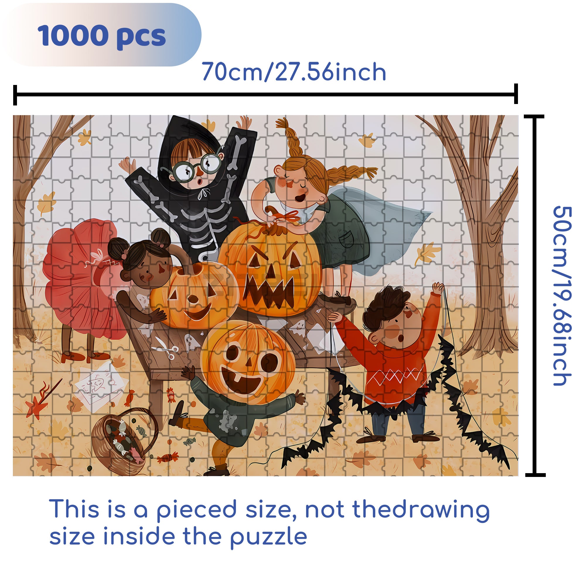 Pre-party Preparation 500pcs/1000pcs Jigsaw Puzzle, Scratch-Resistant, Interactive Family Game & Brain-Boosting DIY Decor, Perfect for Halloween, Christmas & New Year Gifts, Family Puzzle Game