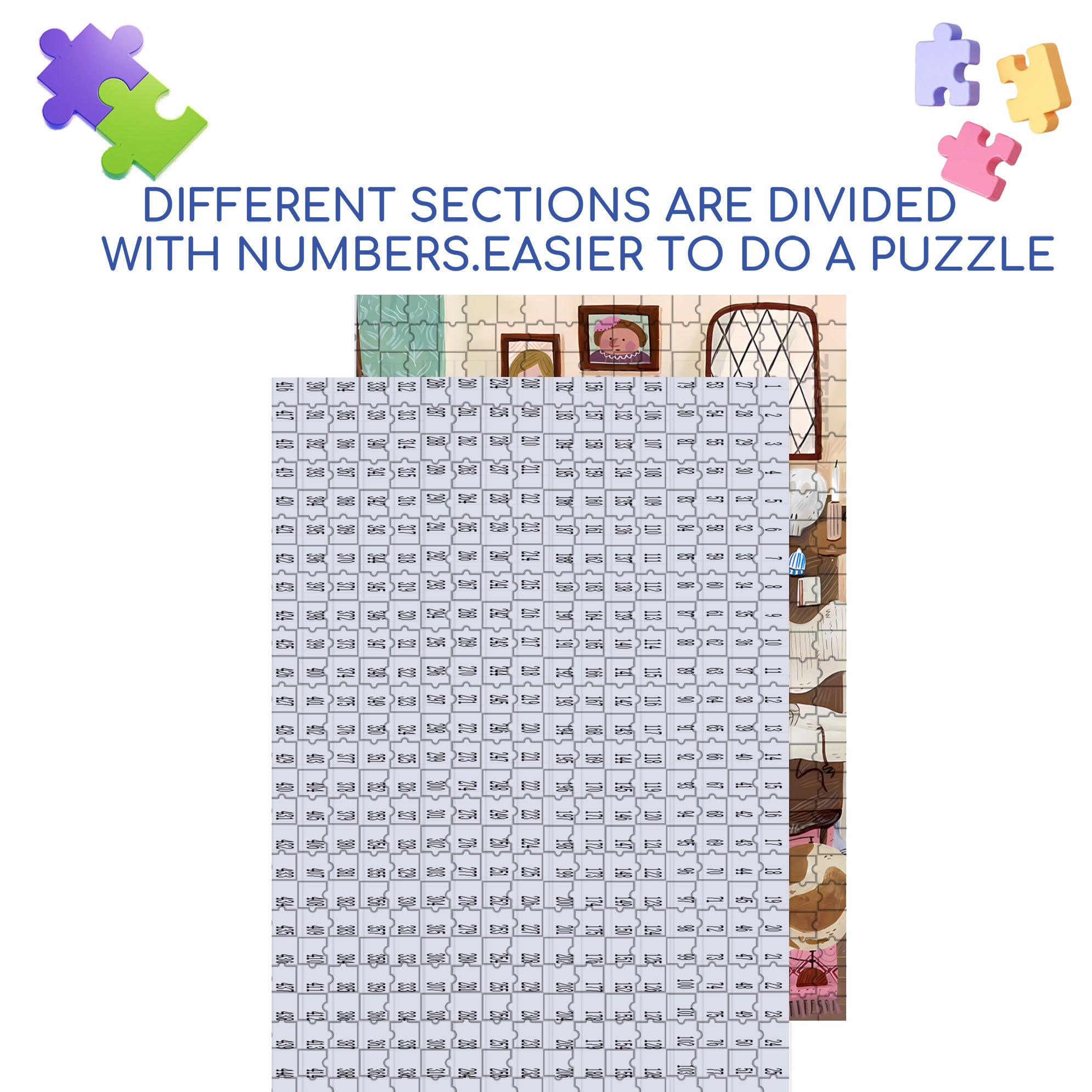 Racking My Brains 500pcs/1000pcs Jigsaw Puzzle, Scratch-Resistant, Interactive Family Game & Brain-Boosting DIY Decor, Perfect for Halloween, Christmas & New Year Gifts, Family Puzzle Game