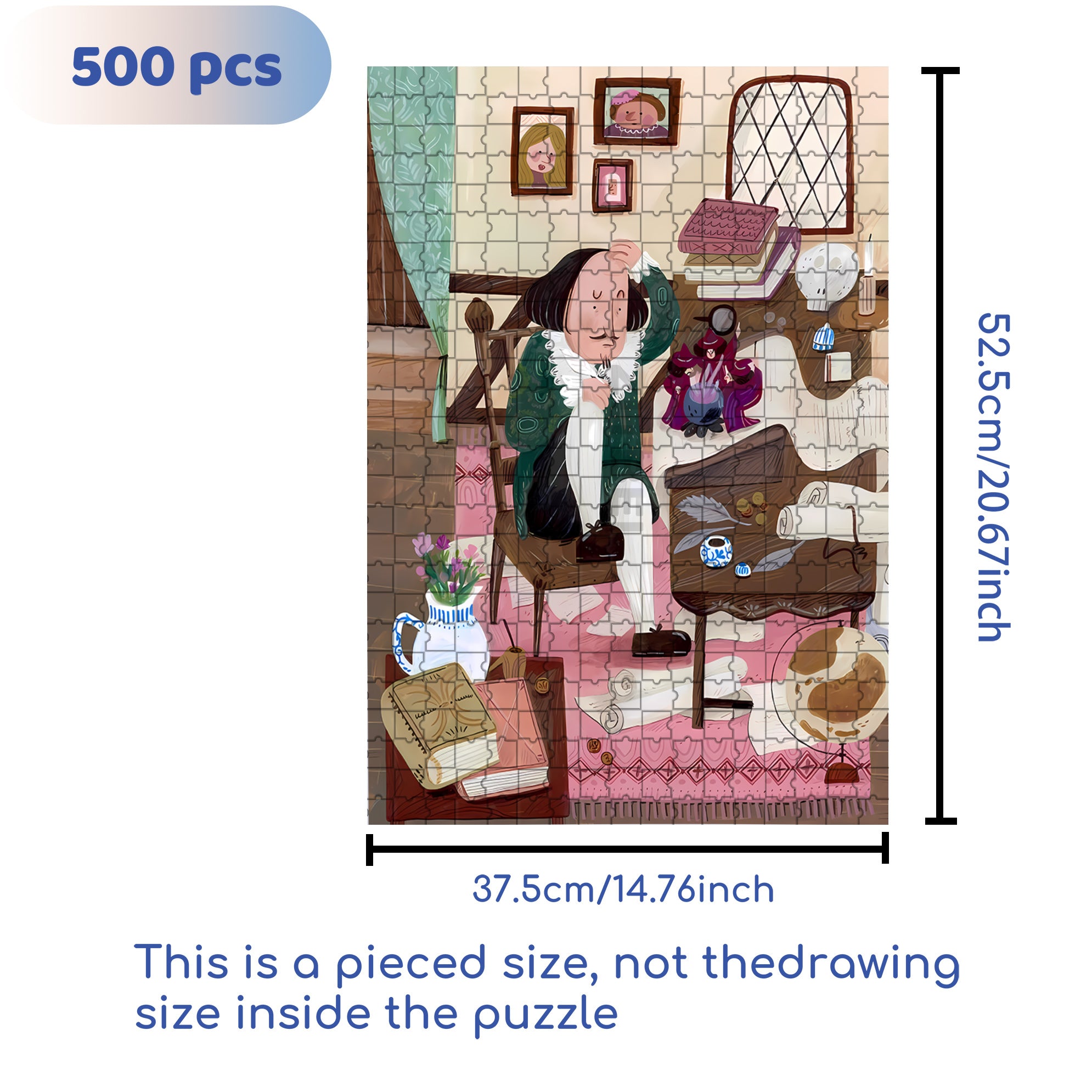 Racking My Brains 500pcs/1000pcs Jigsaw Puzzle, Scratch-Resistant, Interactive Family Game & Brain-Boosting DIY Decor, Perfect for Halloween, Christmas & New Year Gifts, Family Puzzle Game